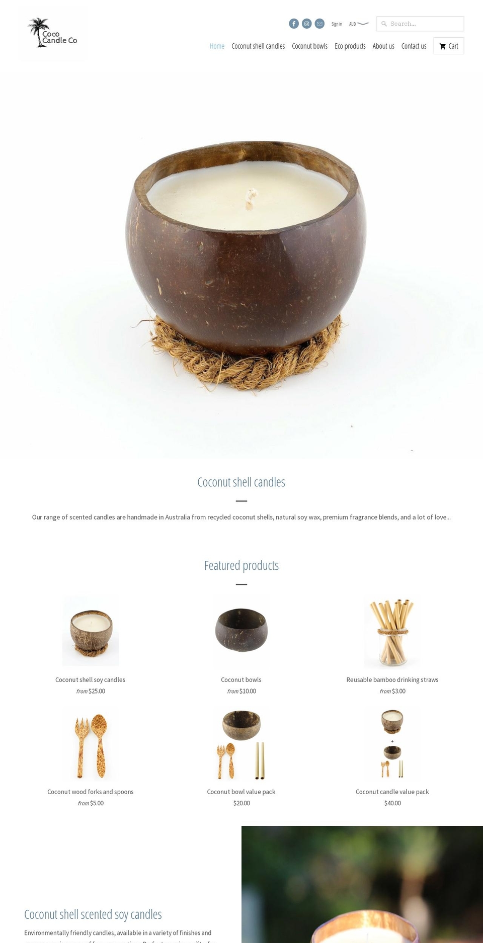 cococandleco.com.au shopify website screenshot