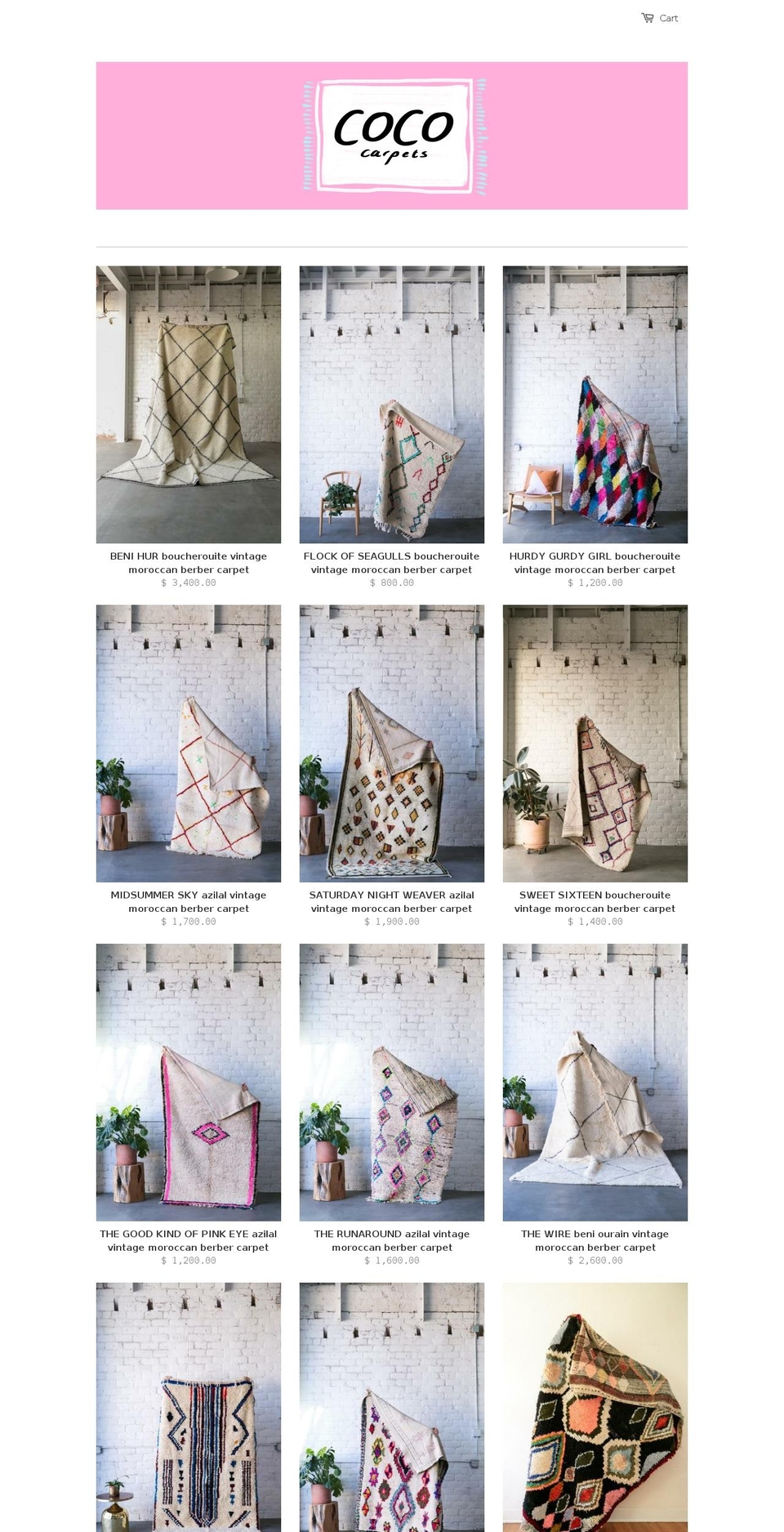 cococarpets.com shopify website screenshot