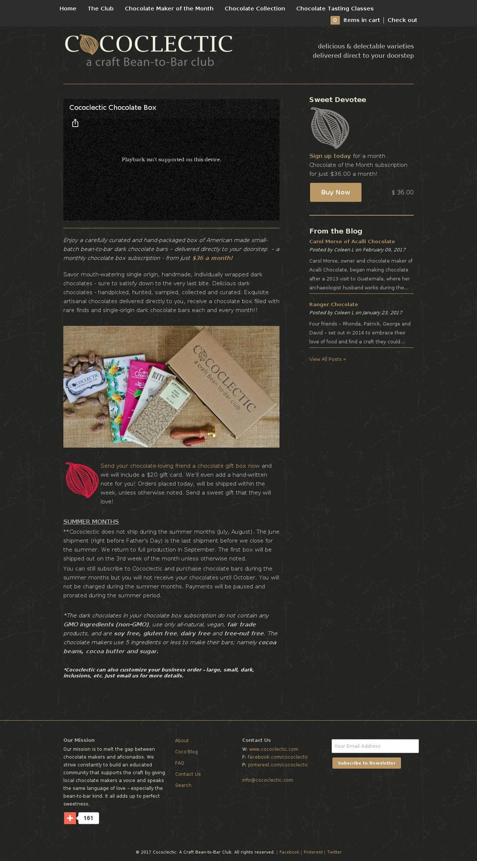 cococlectic.com shopify website screenshot