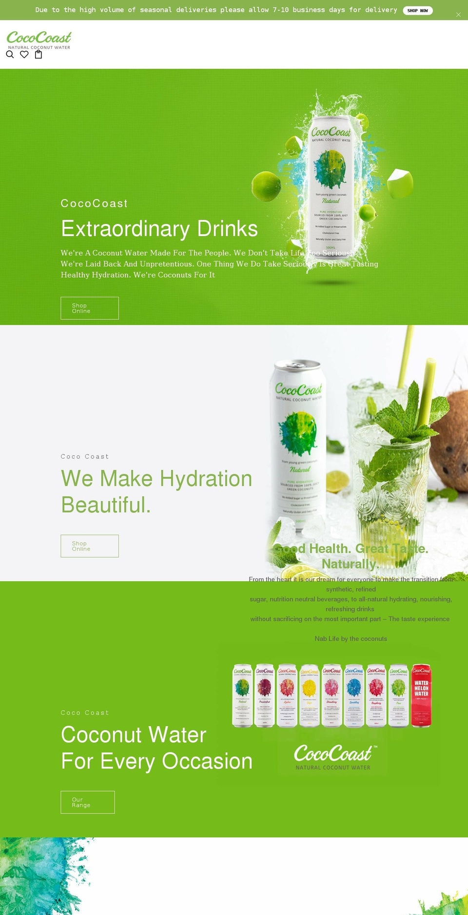 cococoast.com.au shopify website screenshot
