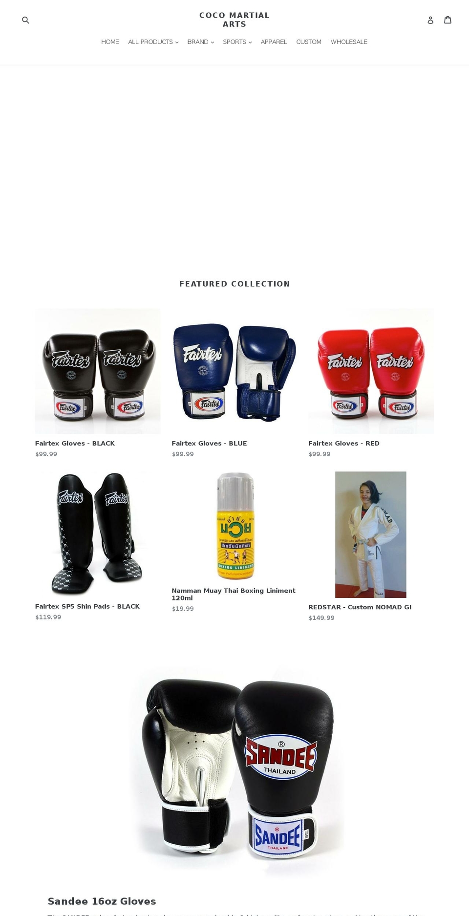 cocofightshop.com — Shopify storefront screenshot