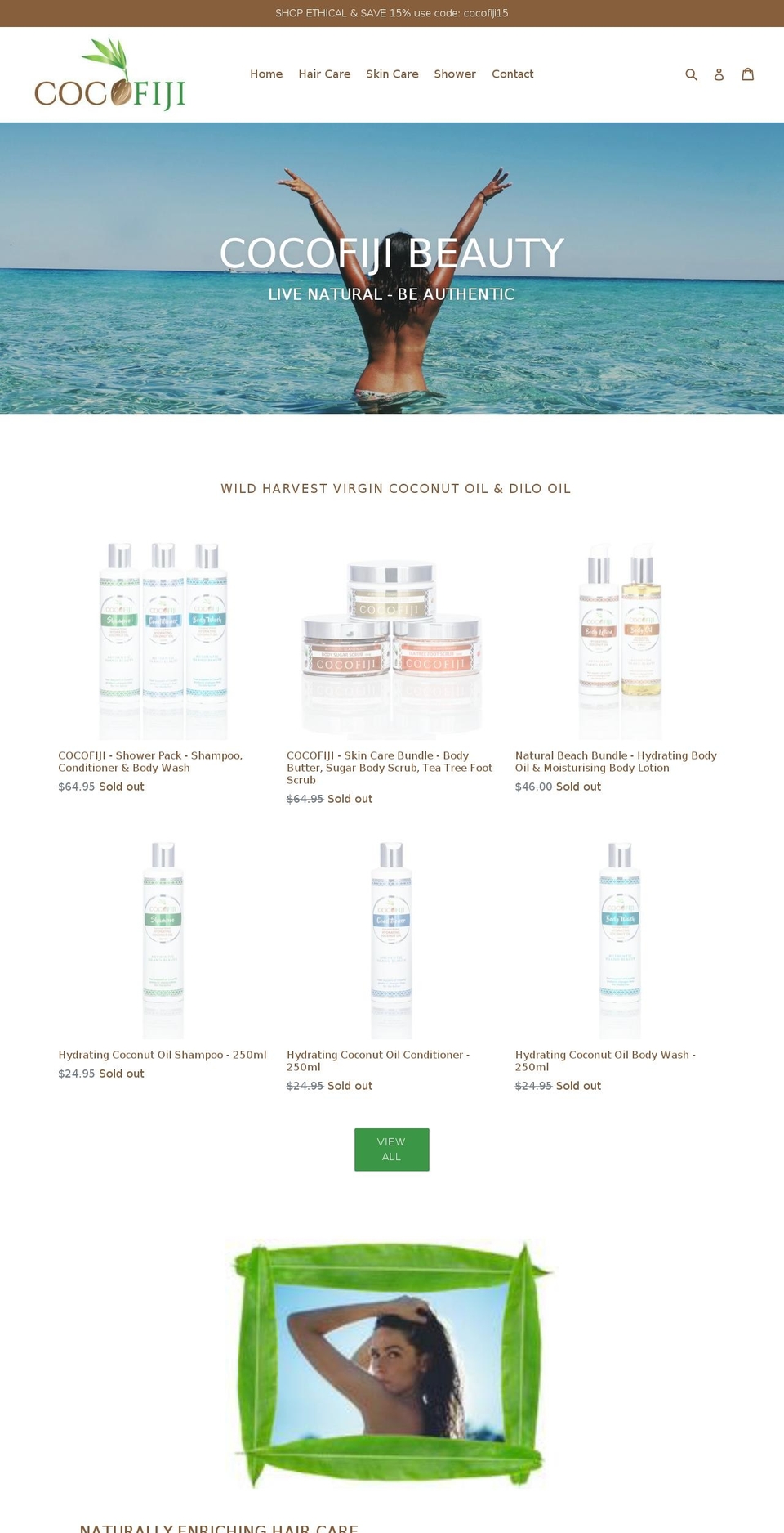cocofijibeauty.com — Shopify storefront screenshot