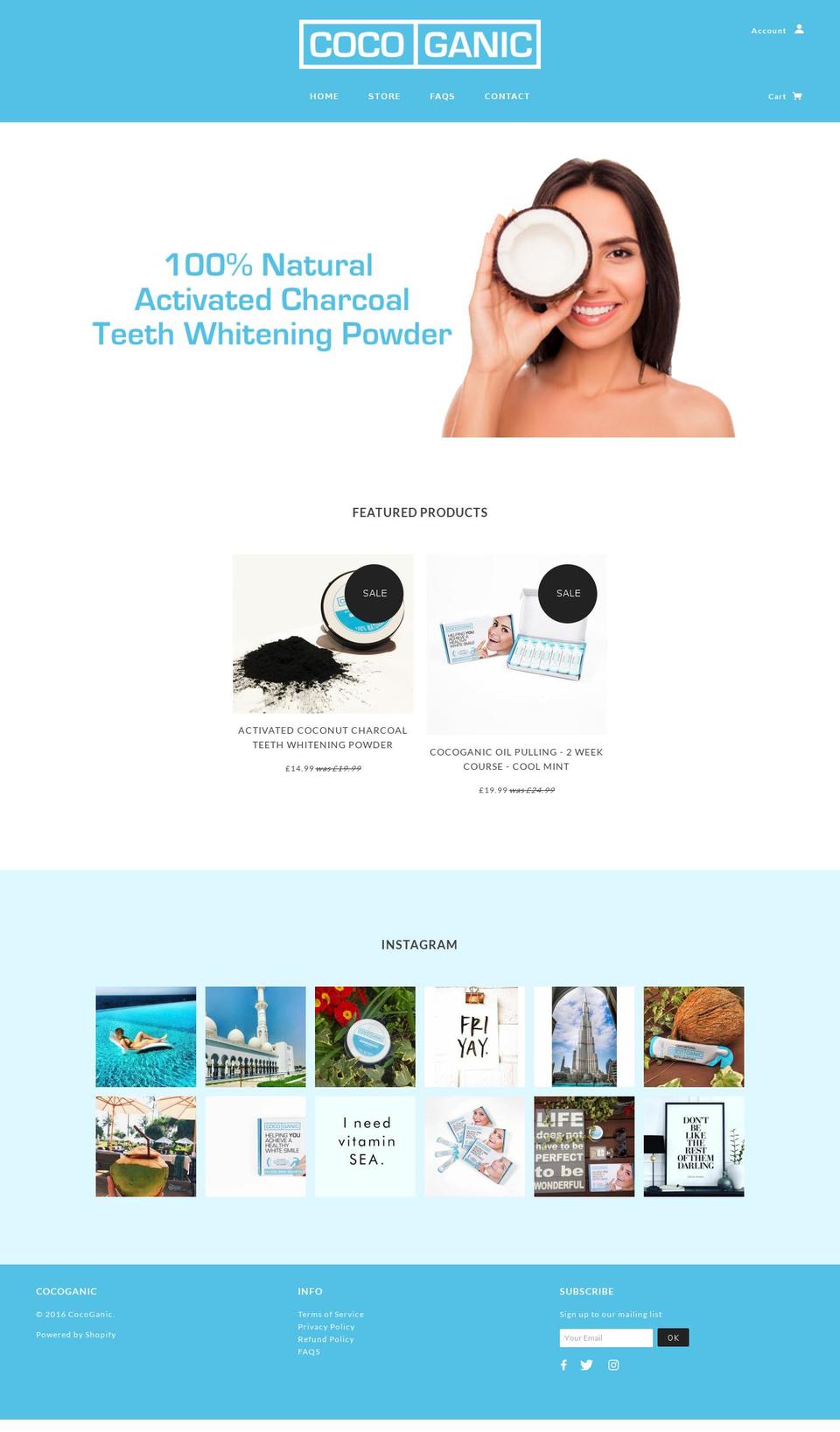 cocoganic.com shopify website screenshot