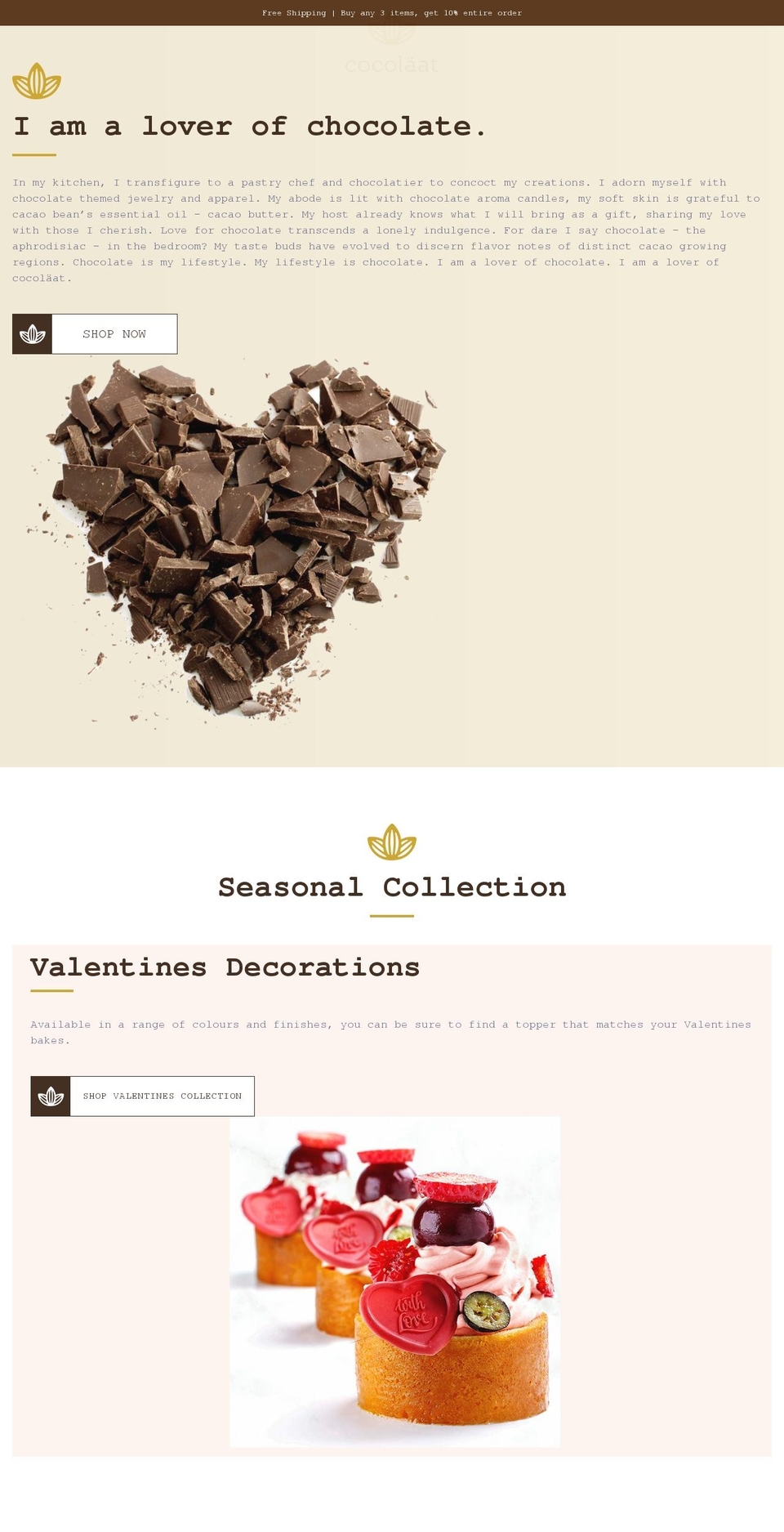 Redesign -- Shopify theme site example cocolaat.com