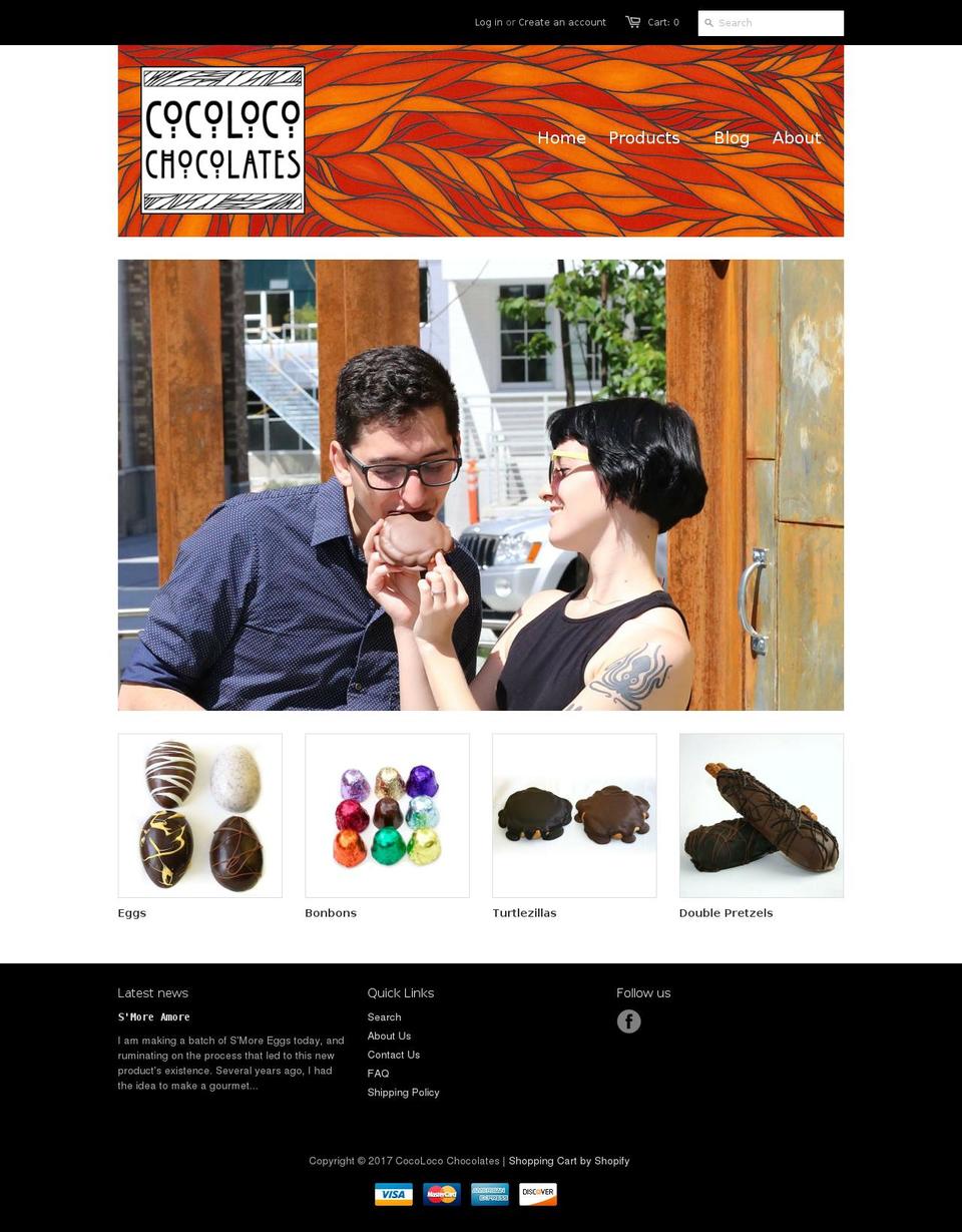 cocoloco-chocolates.com shopify website screenshot