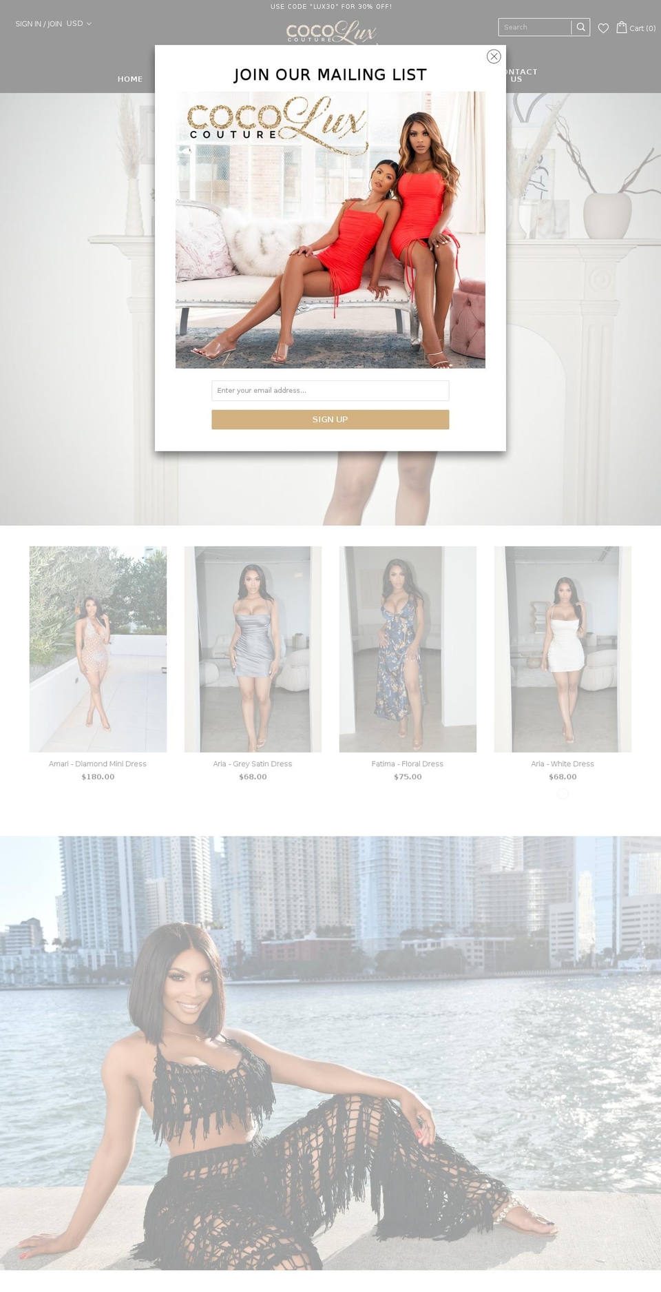 cocolux-couture.com shopify website screenshot