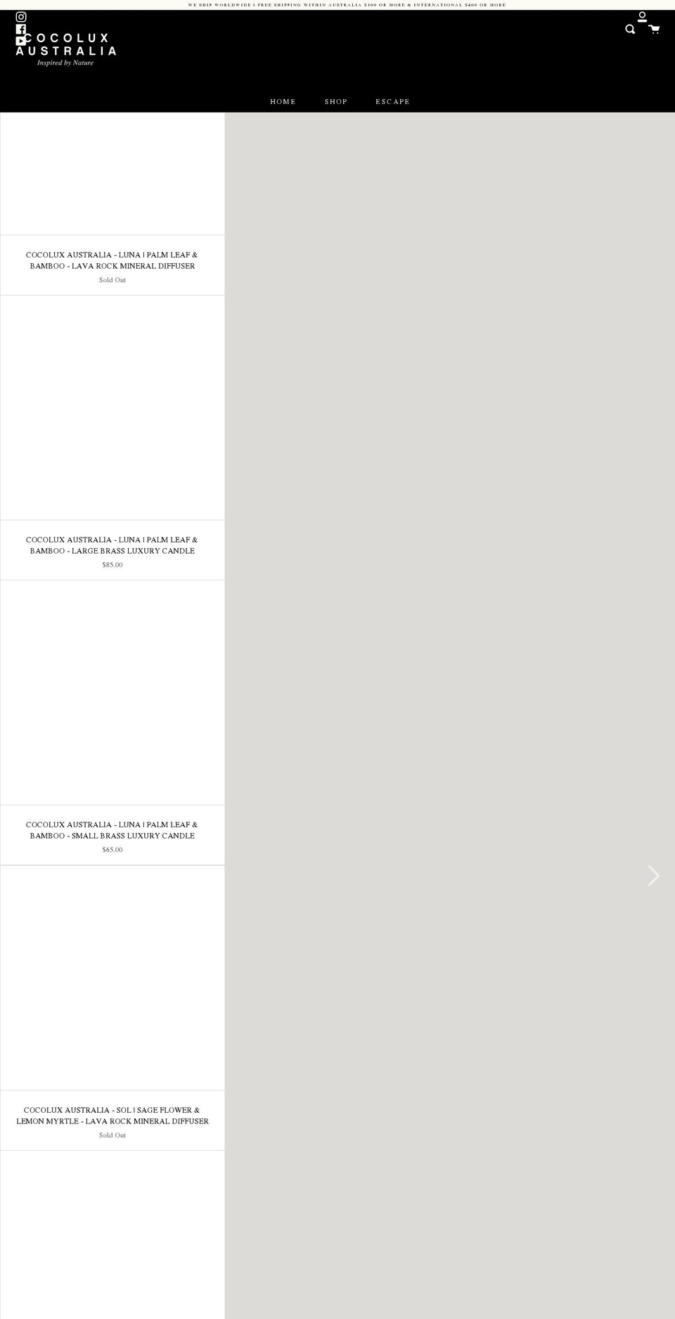cocoluxaustralia.com.au shopify website screenshot