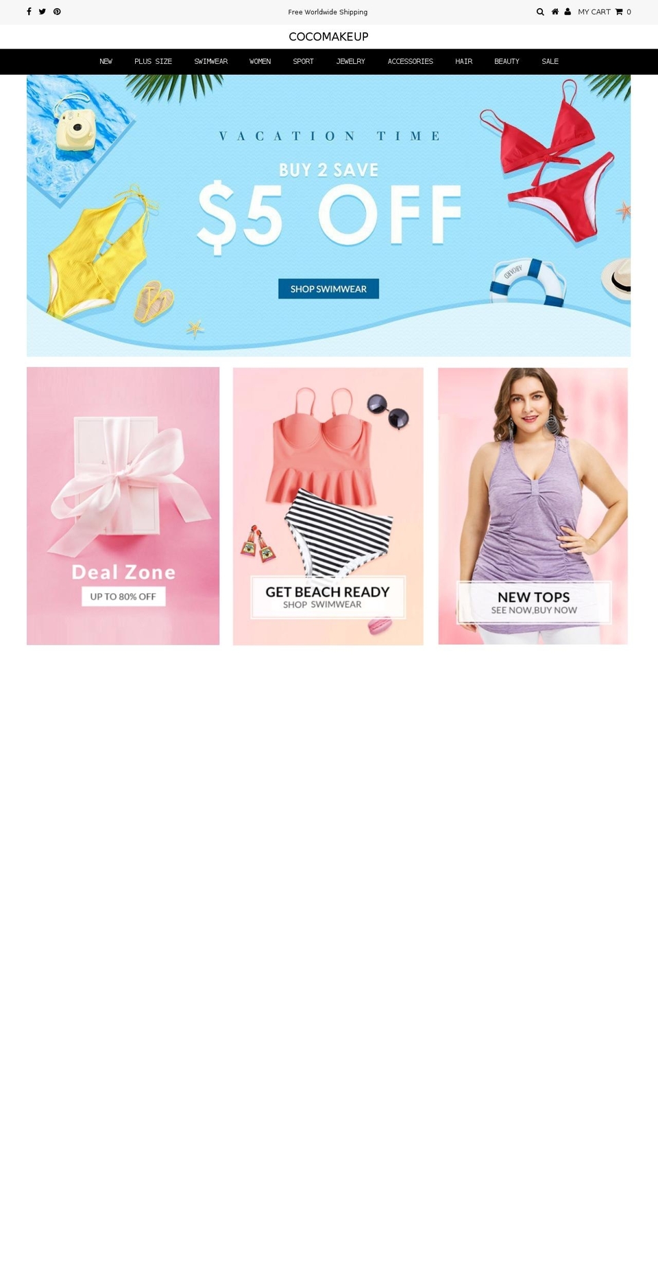 cocomakeupshop.com — Shopify storefront screenshot