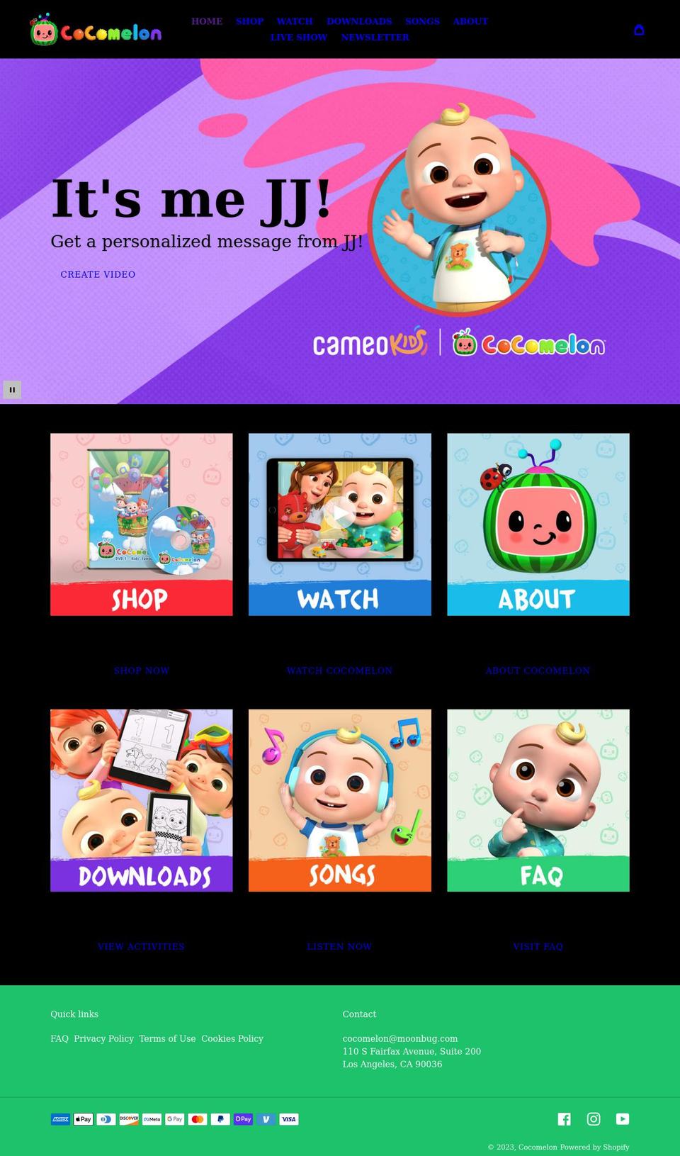 cocomelon.com shopify website screenshot