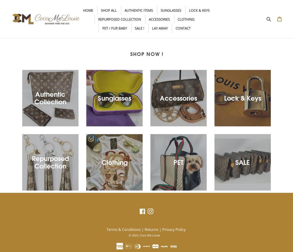 cocomelouie.myshopify.com shopify website screenshot