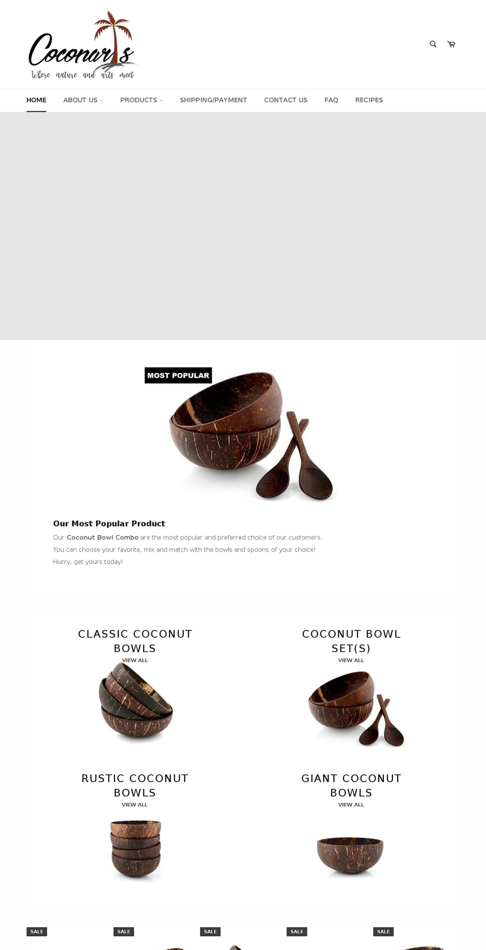 coconarts.com — Shopify storefront screenshot