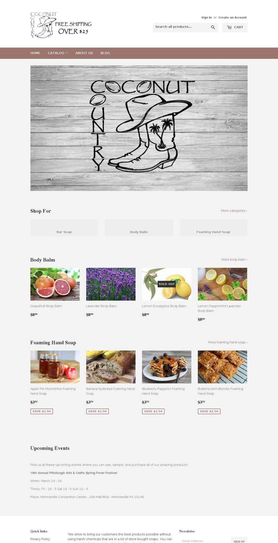 coconut-country.com shopify website screenshot