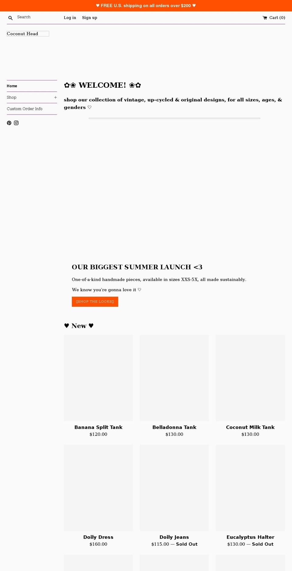 coconut-head.com shopify website screenshot