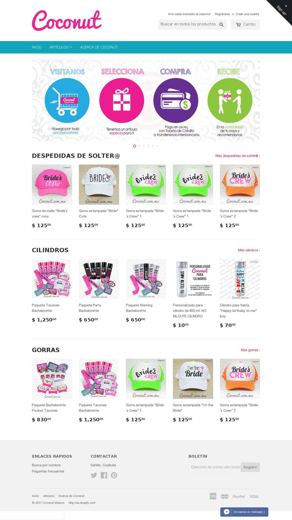 coconut.com.mx shopify website screenshot