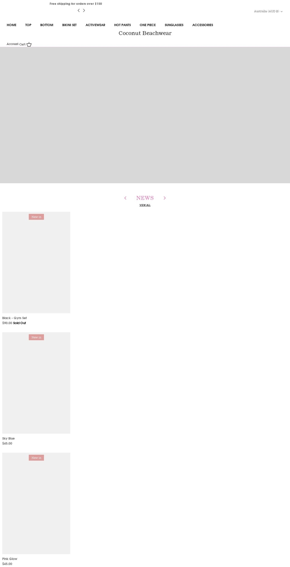 coconutbeachwear.com shopify website screenshot