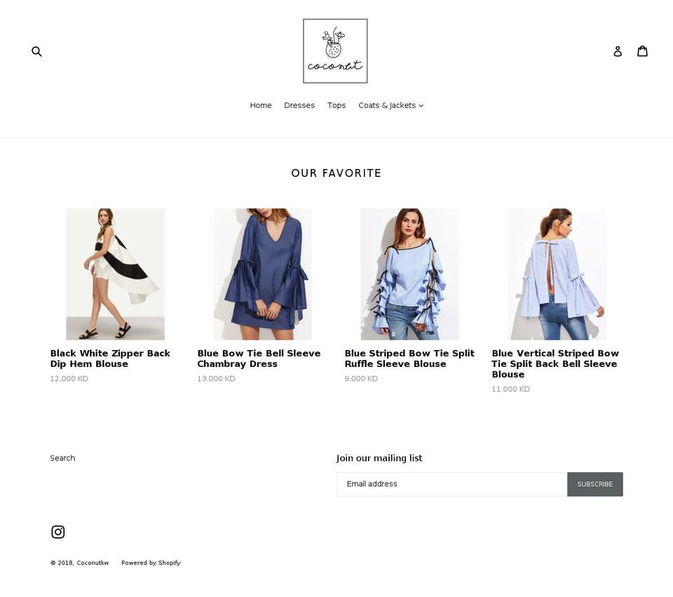 coconutkw.com — Shopify storefront screenshot