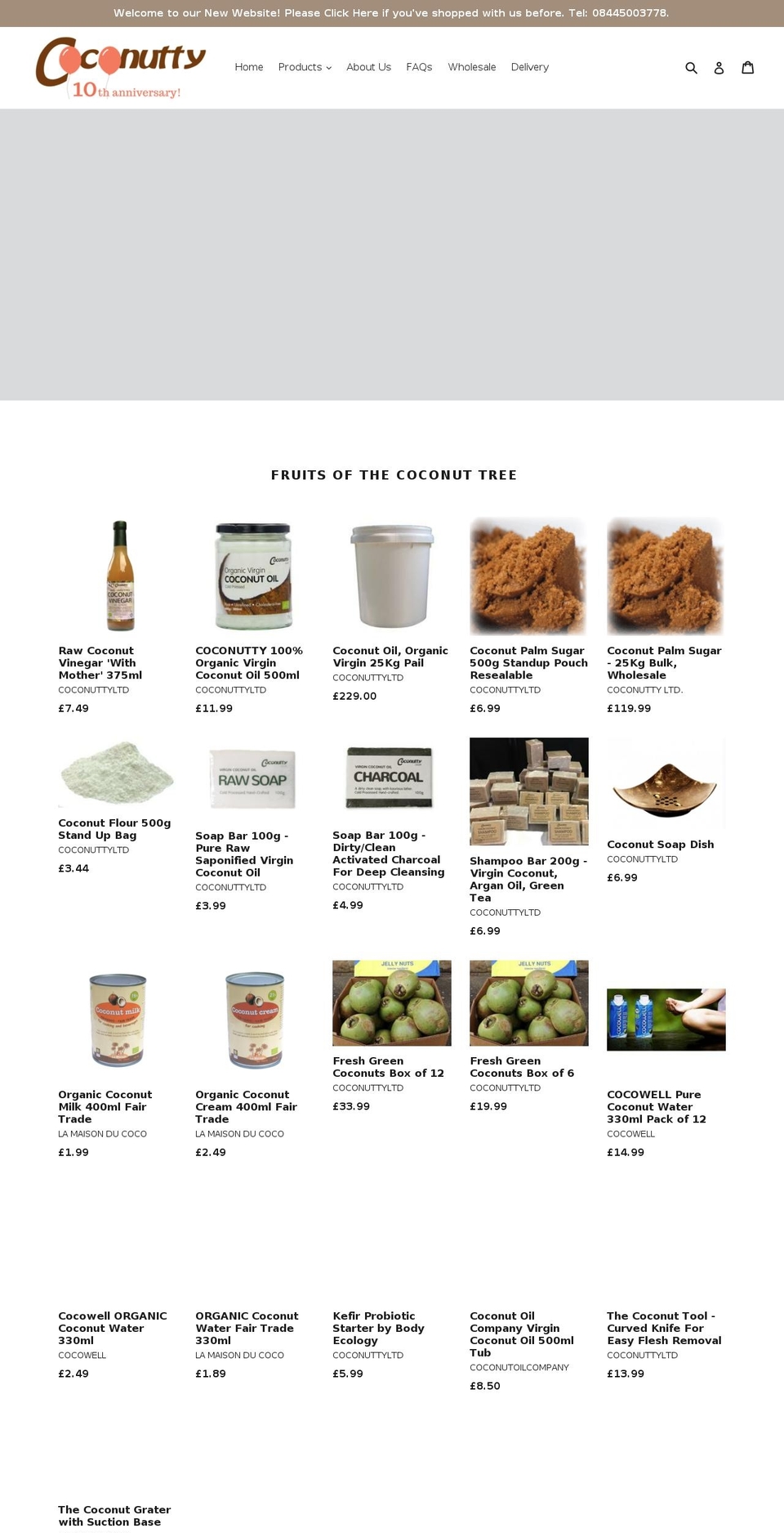 coconutty.co.uk shopify website screenshot