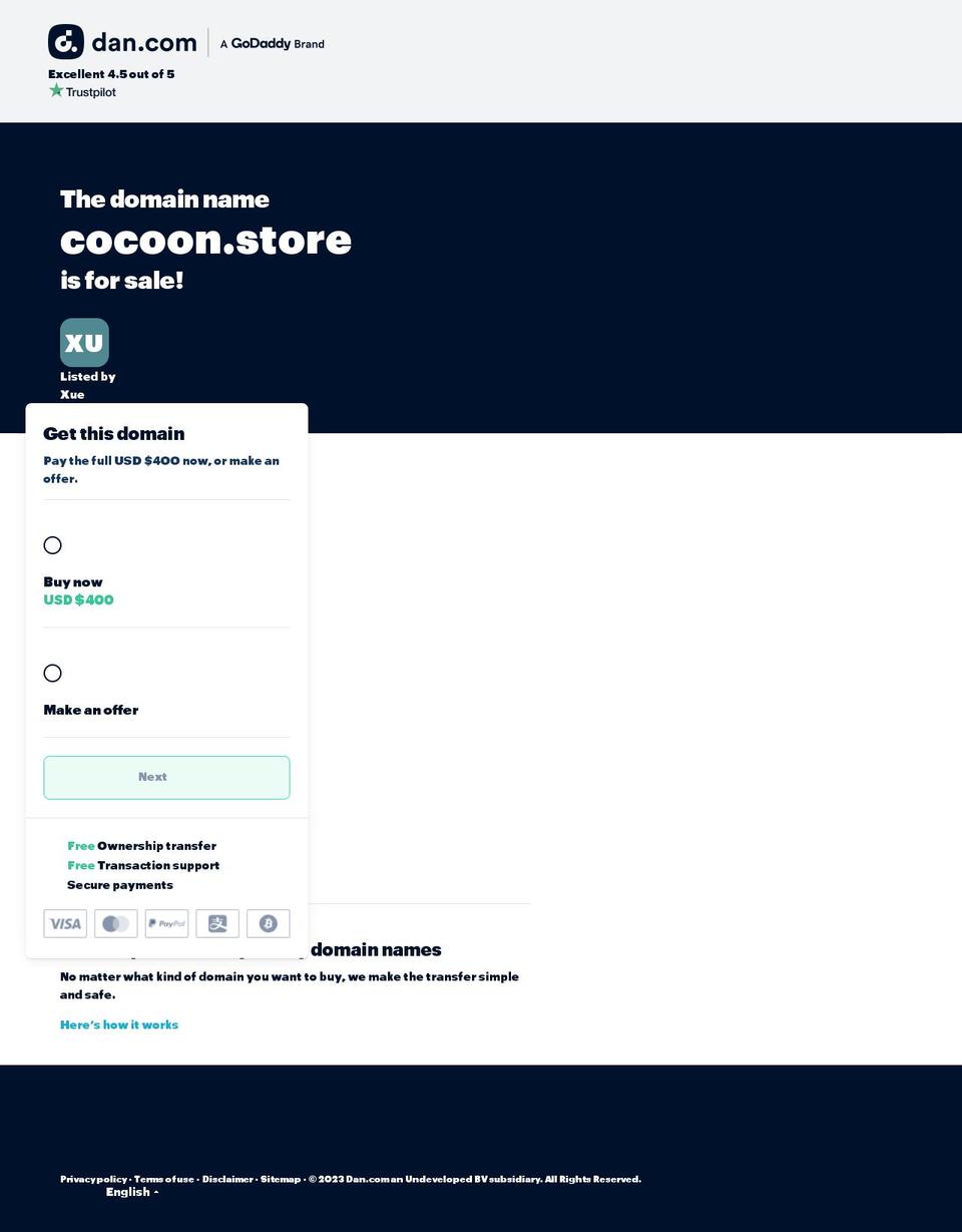 cocoon.store shopify website screenshot