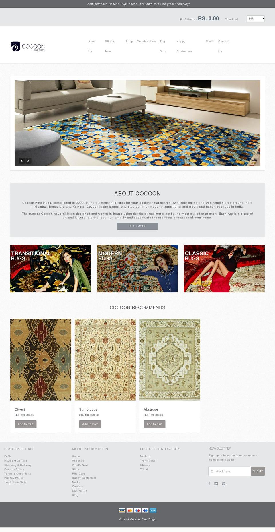 cocooncarpets.com shopify website screenshot