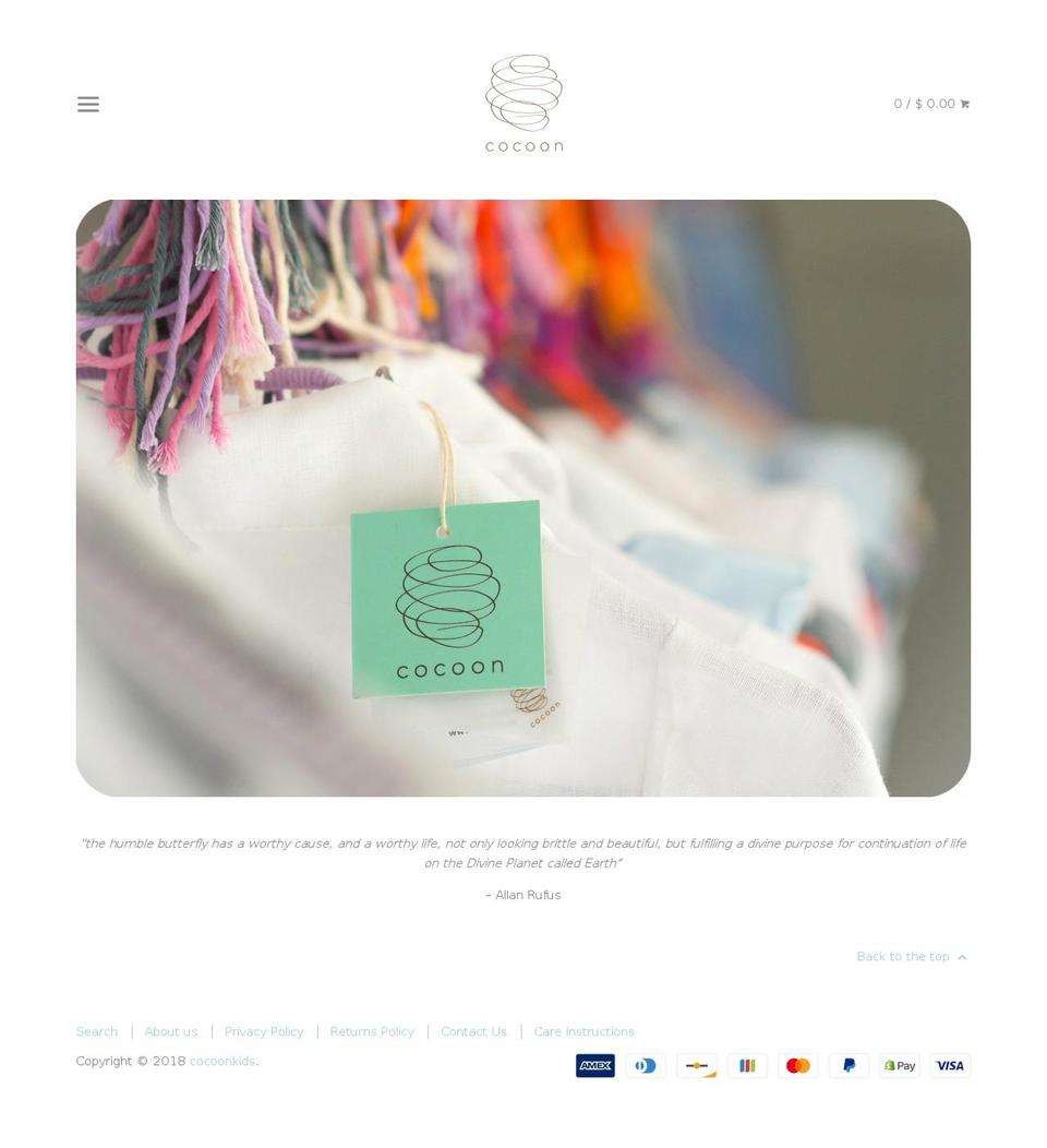 cocoonkids.us shopify website screenshot