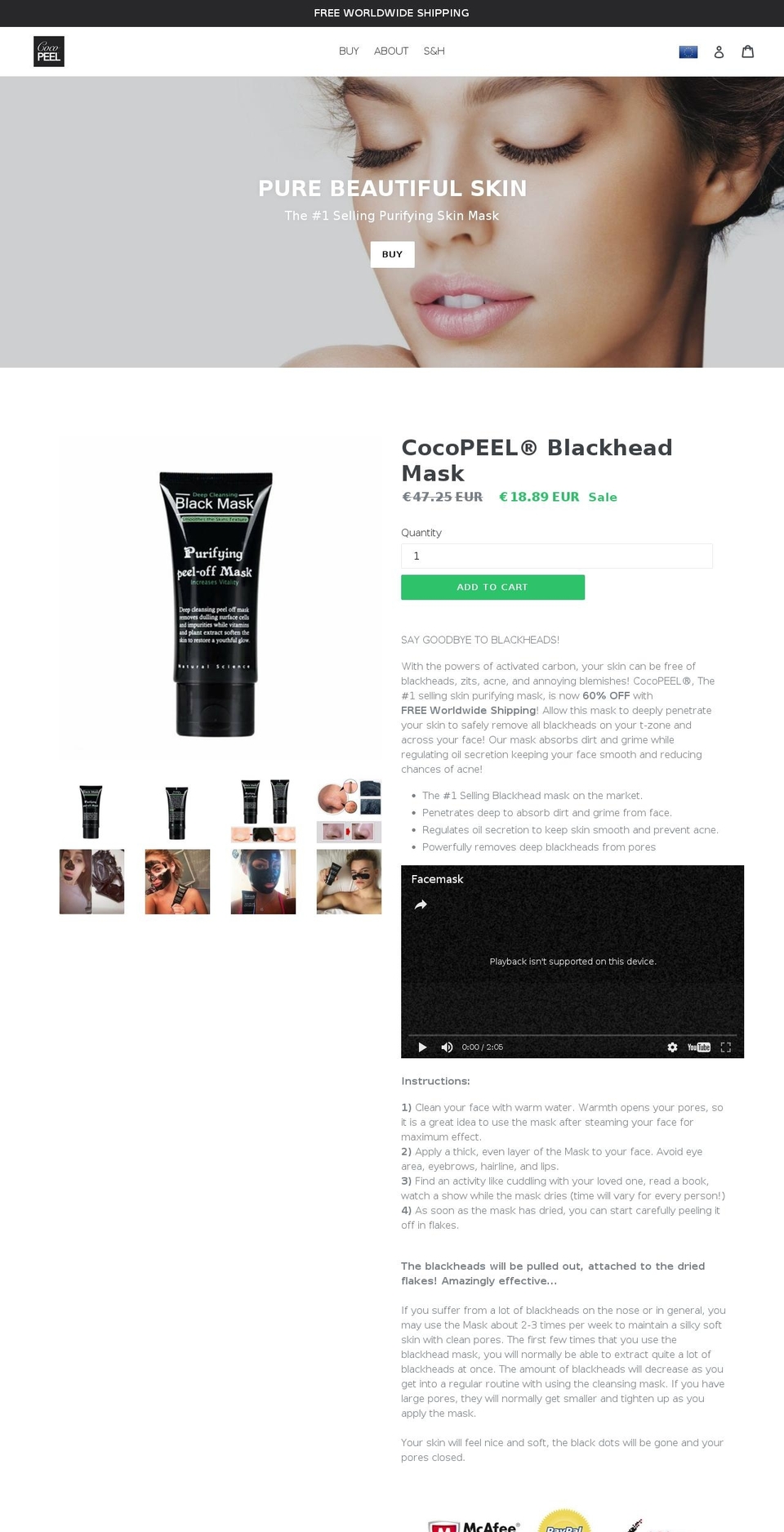 cocopeel.com shopify website screenshot