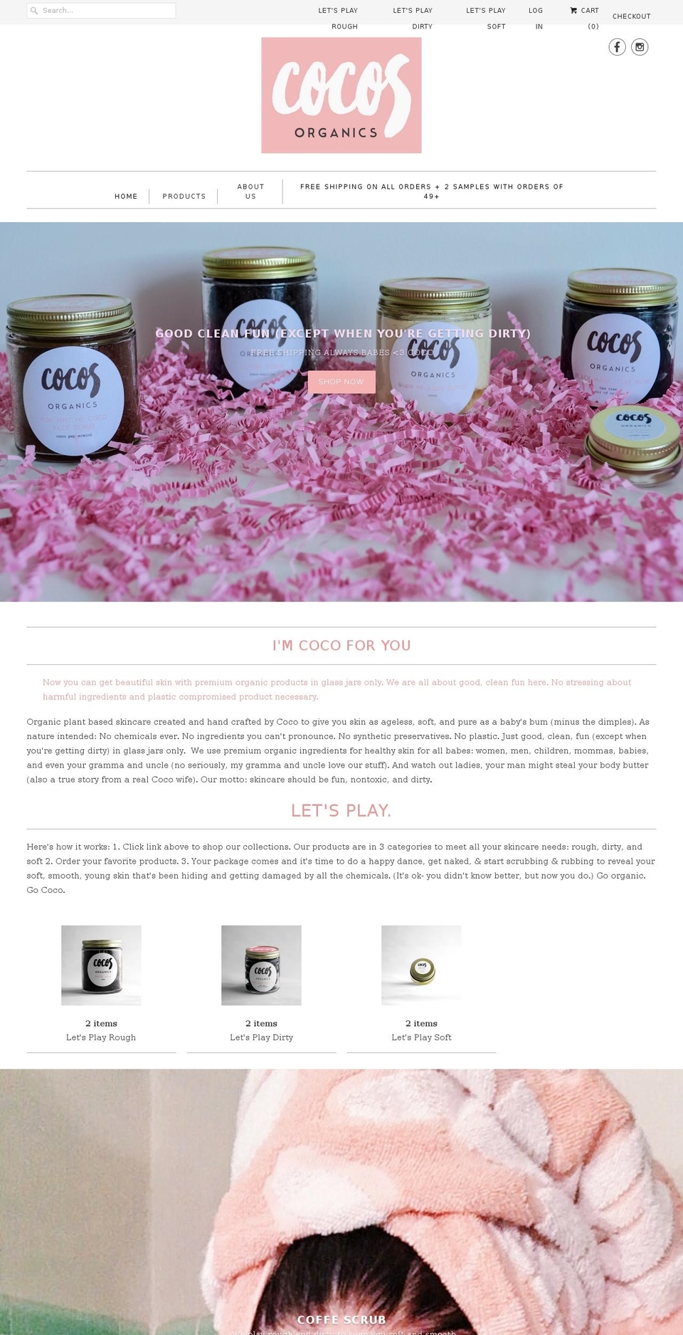 cocorganics.com shopify website screenshot