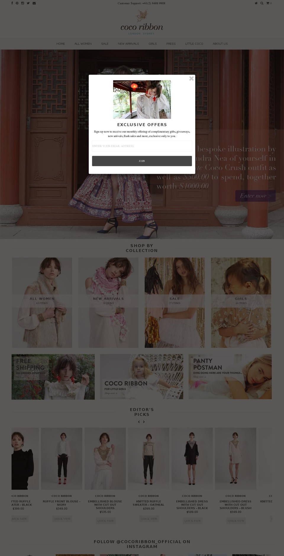 cocoribbon.com shopify website screenshot