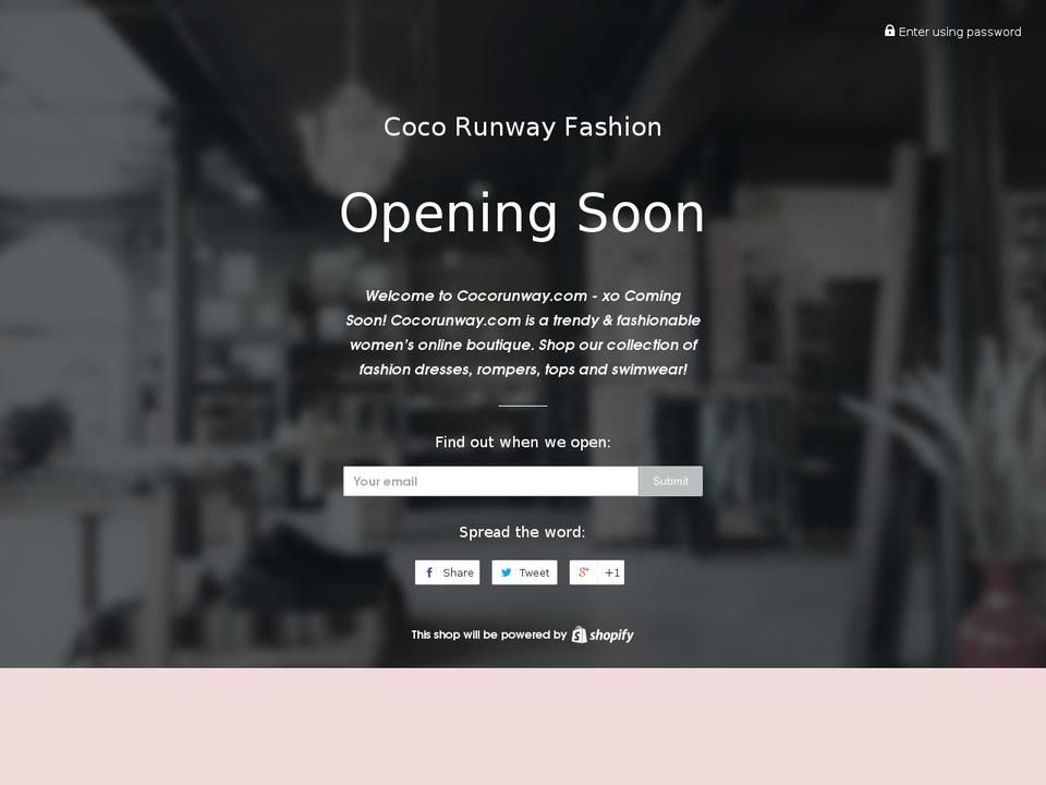 cocorunway.com shopify website screenshot