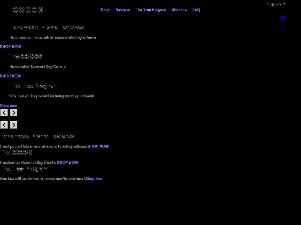cocoscandle.com shopify website screenshot