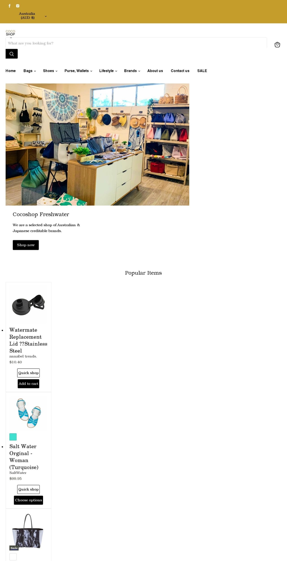 cocoshop.com.au shopify website screenshot