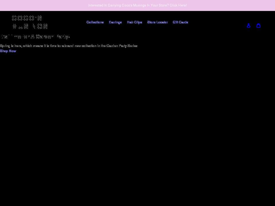 cocosmusings.com shopify website screenshot