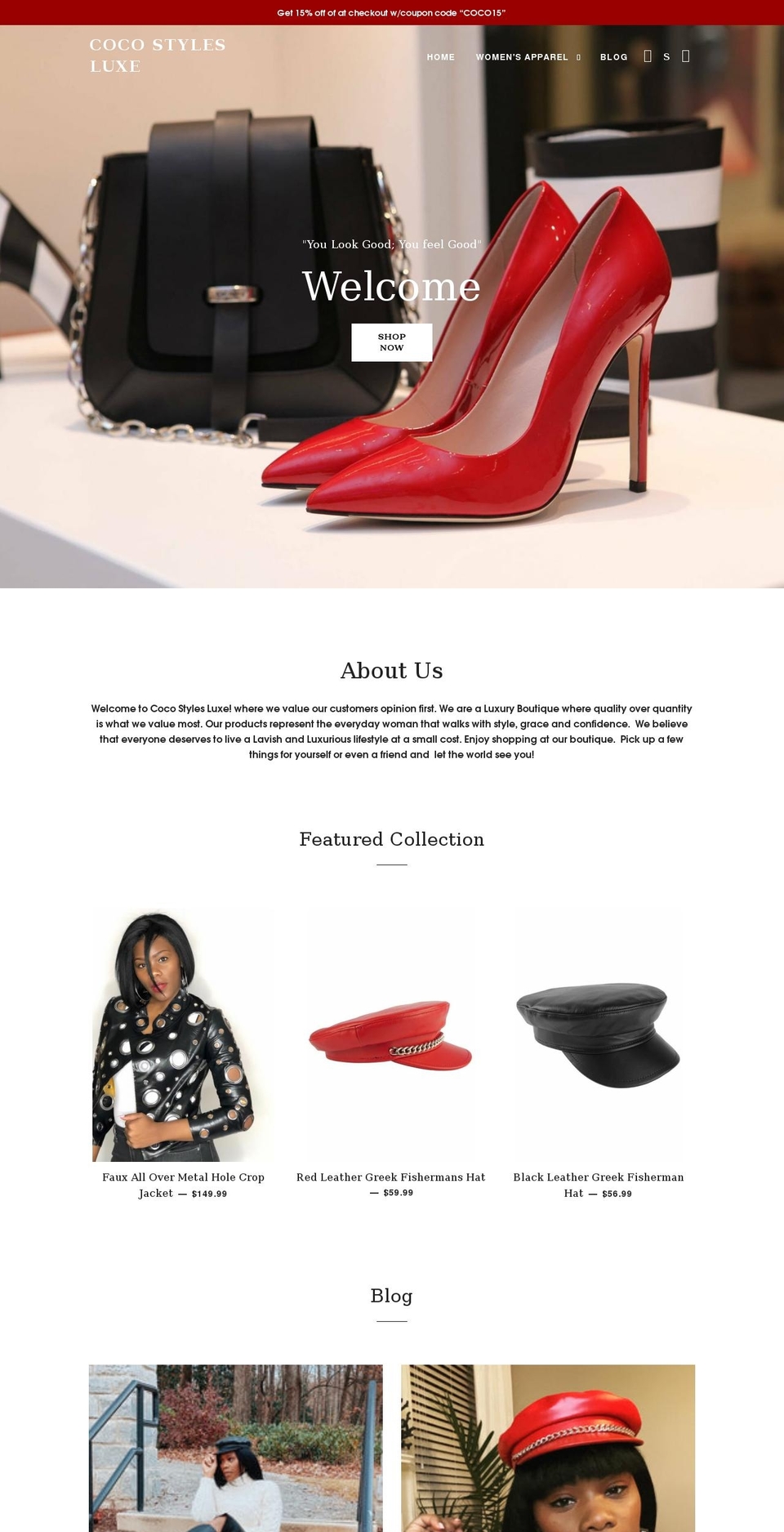 cocostylesluxe.com shopify website screenshot