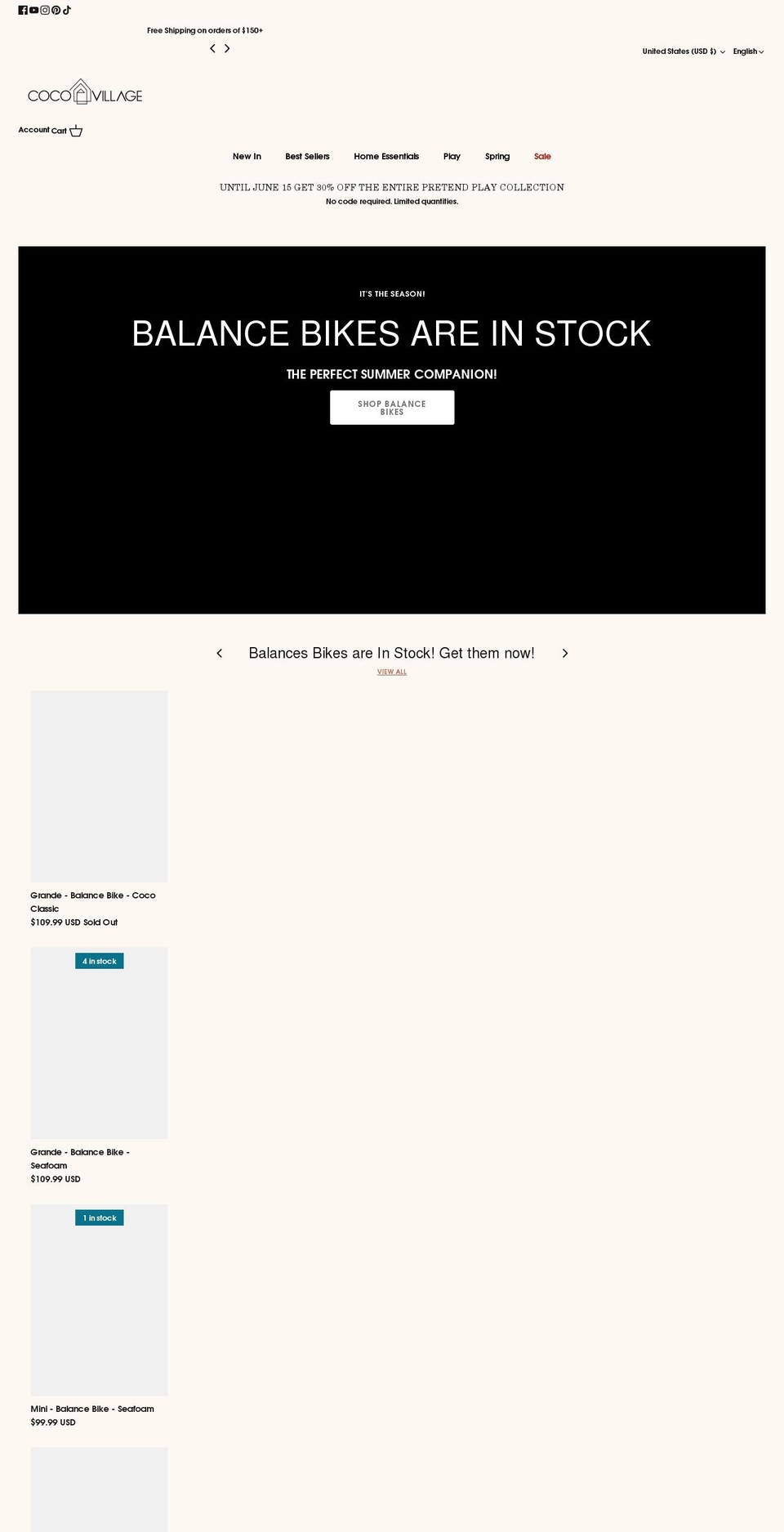 coco Shopify theme site example cocovillage.com