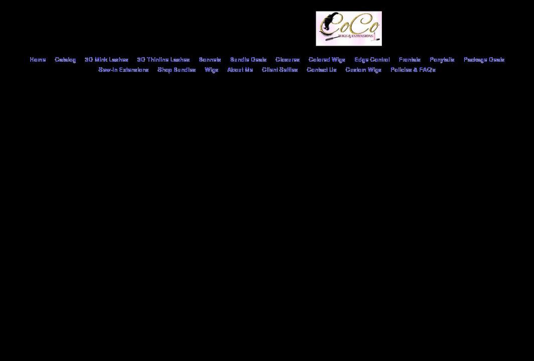 cocowigsandext.com shopify website screenshot