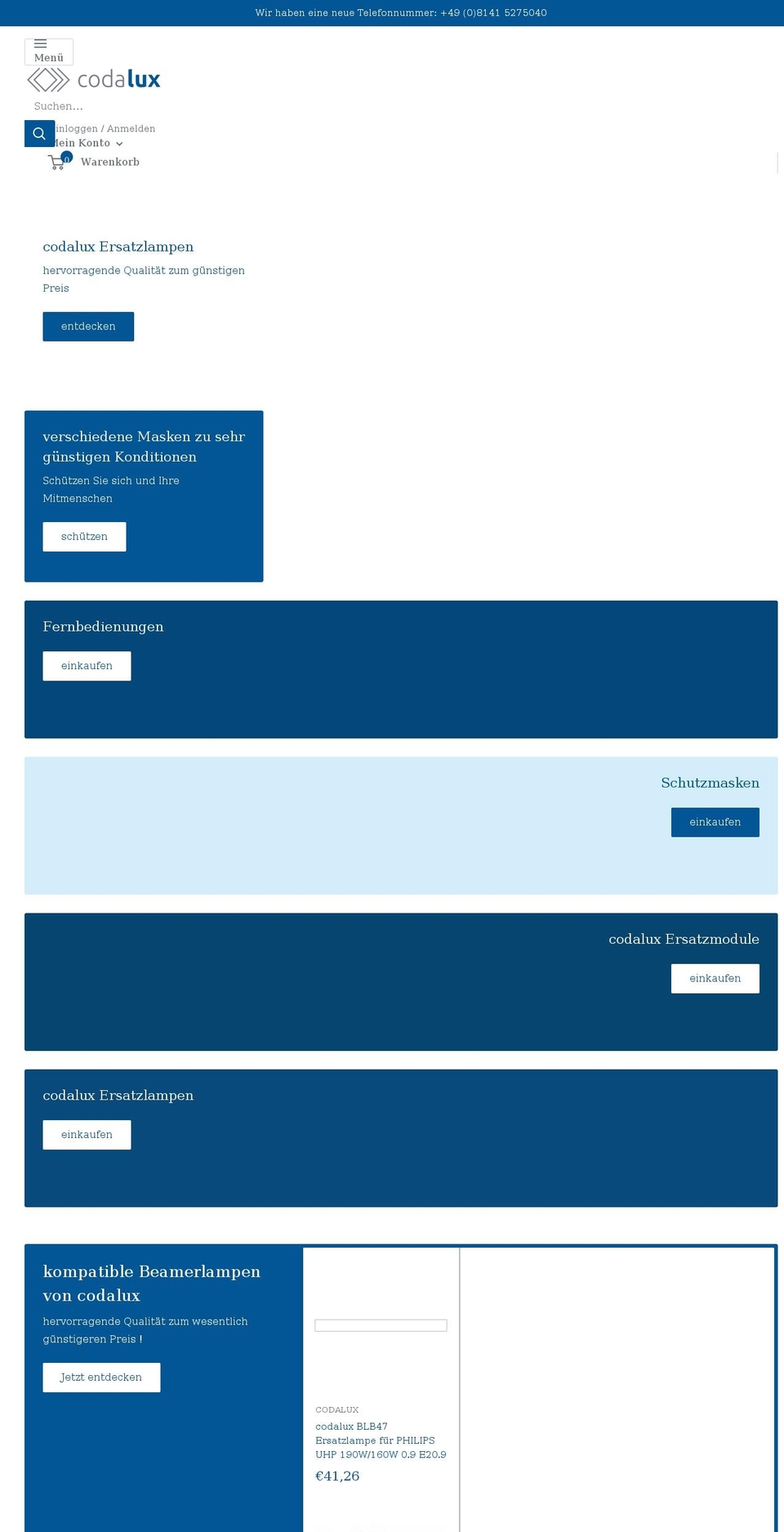 codalux.de shopify website screenshot