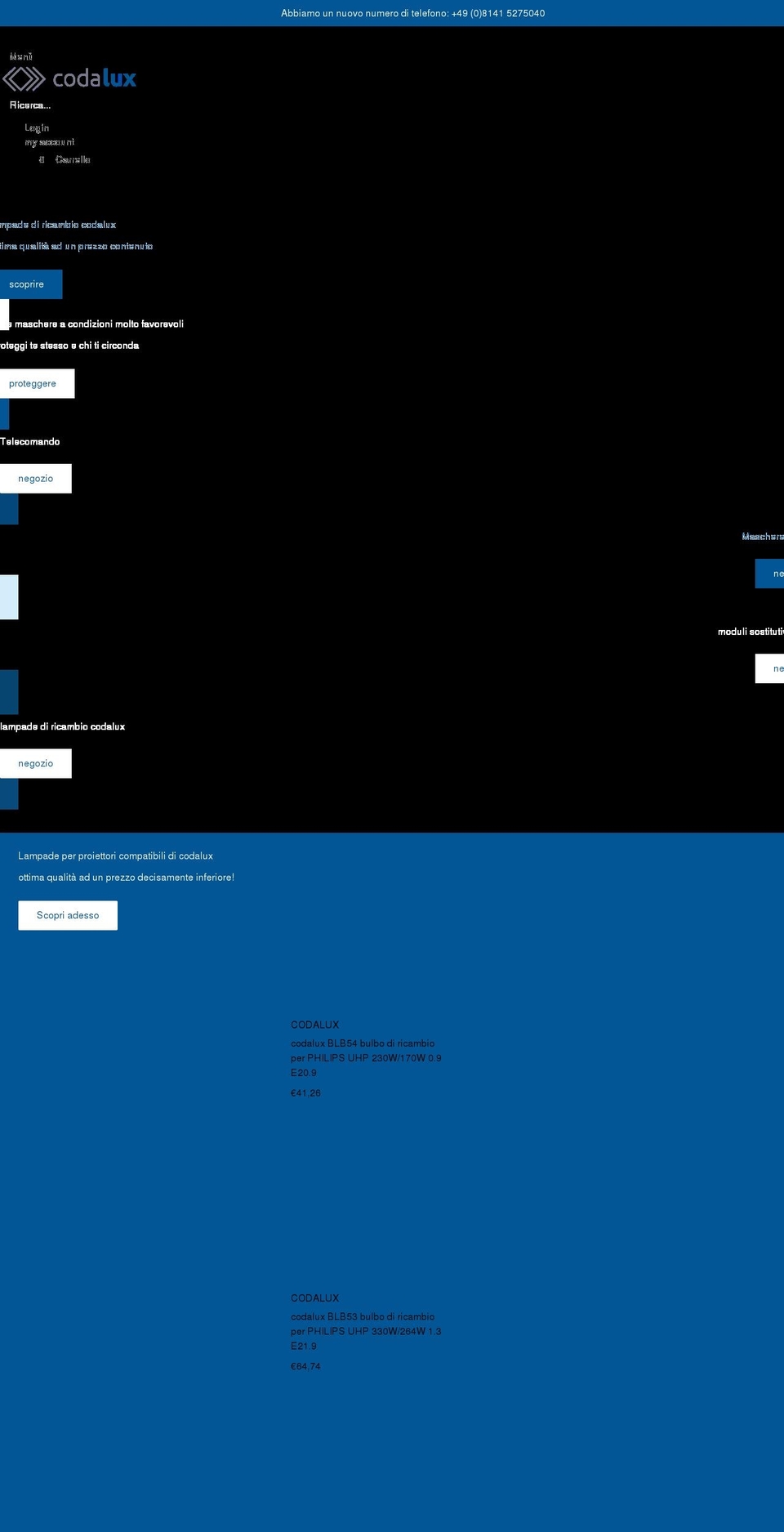 codalux.it shopify website screenshot