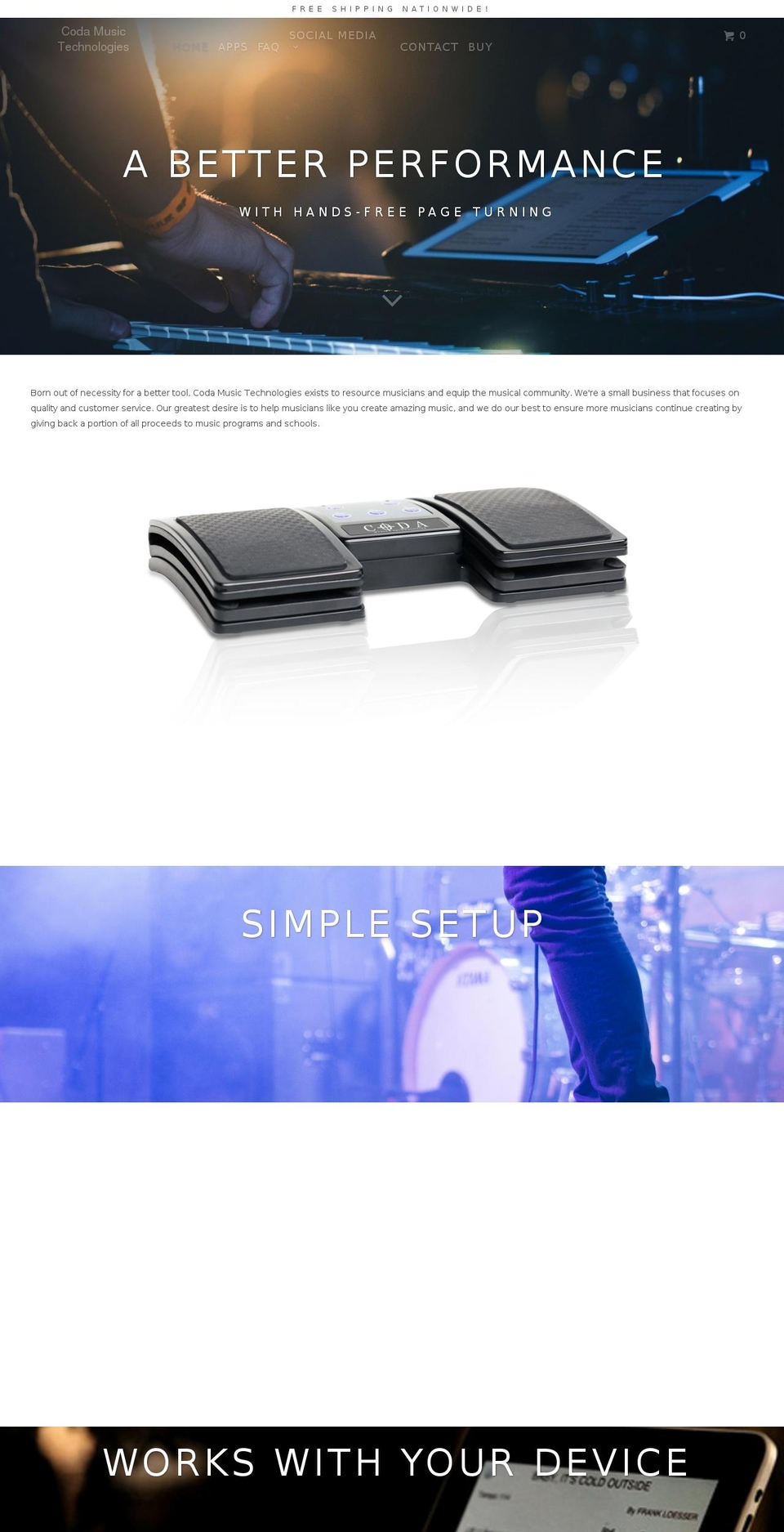 codamusictech.com shopify website screenshot