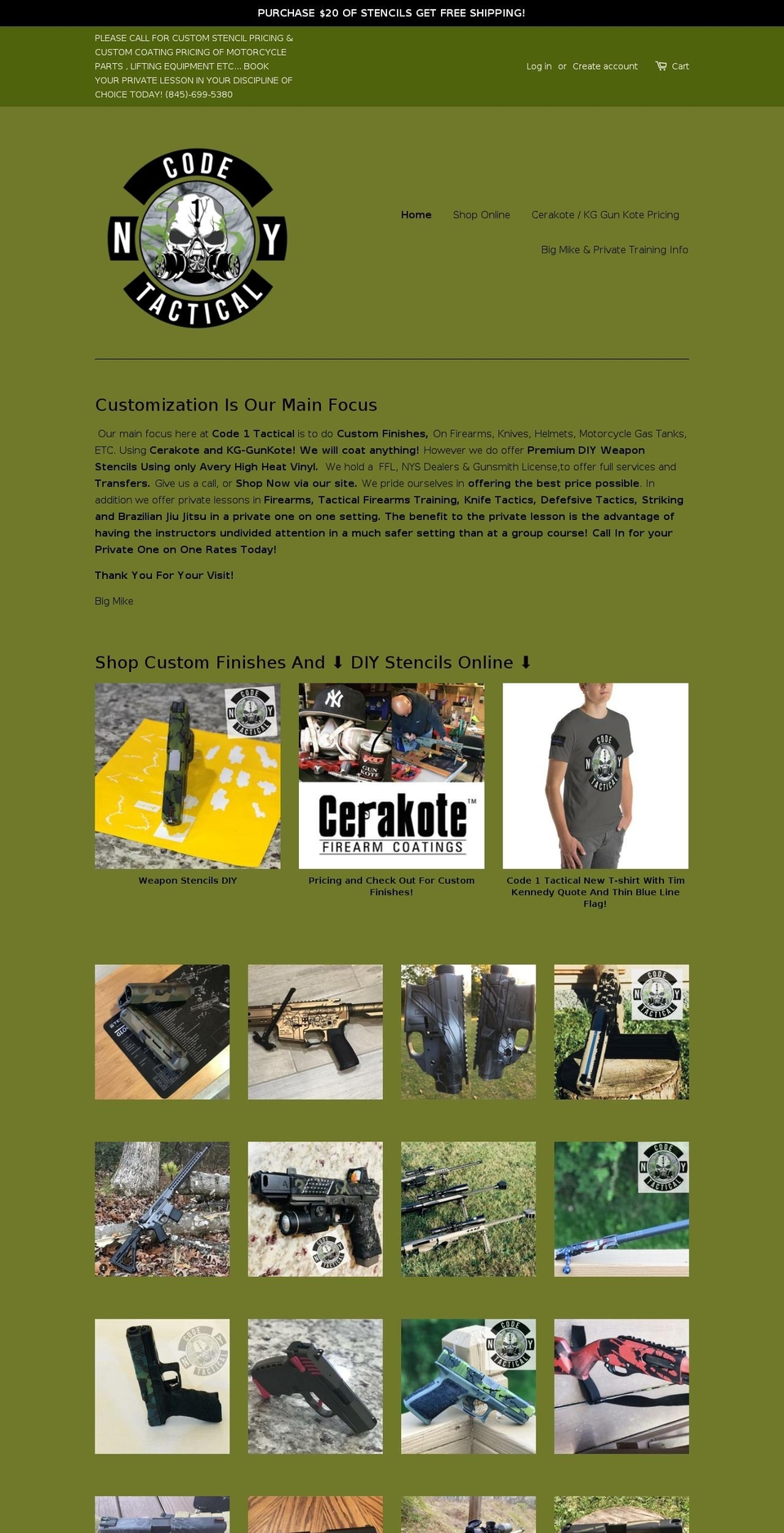 code1tactical.com — Shopify storefront screenshot