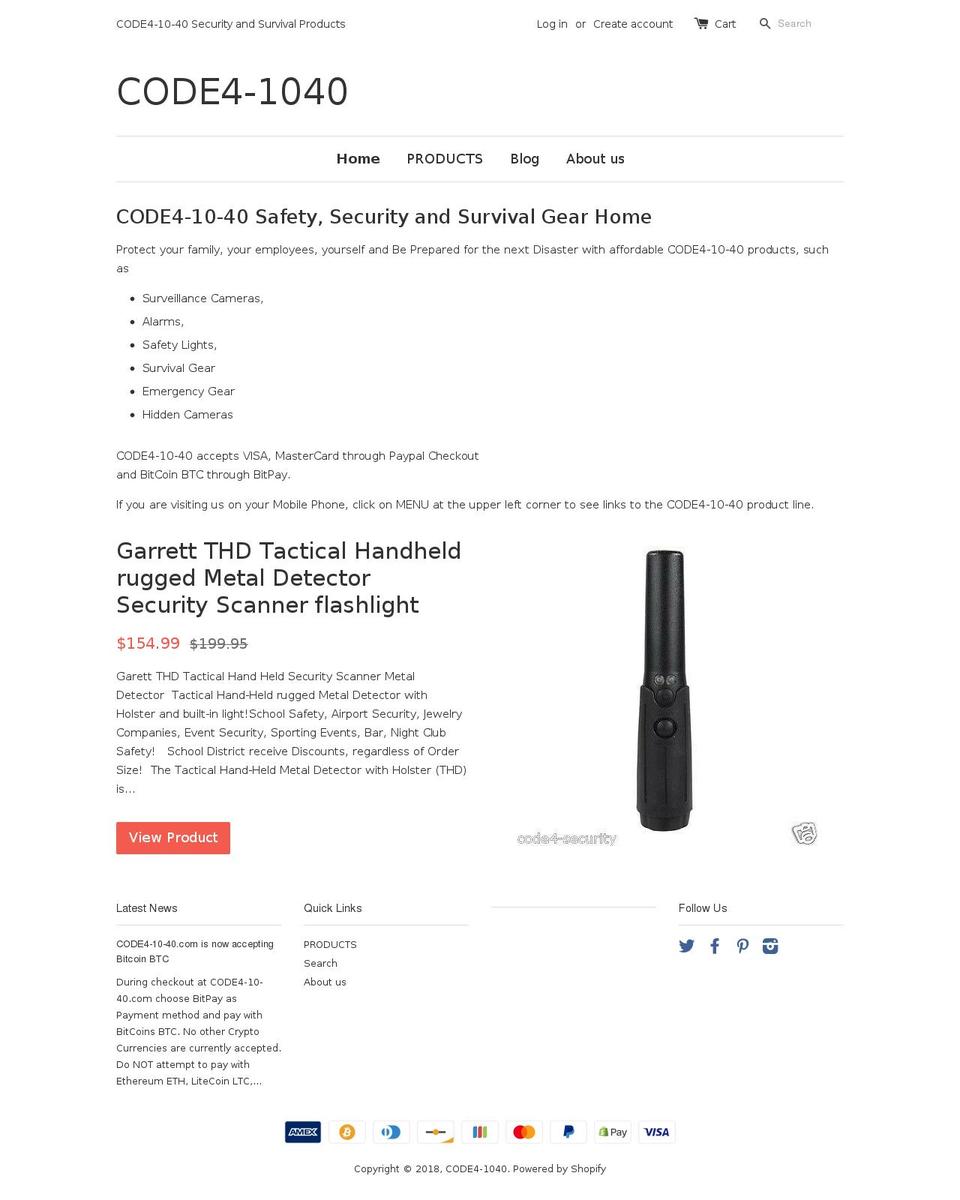code4-10-40.com — Shopify storefront screenshot