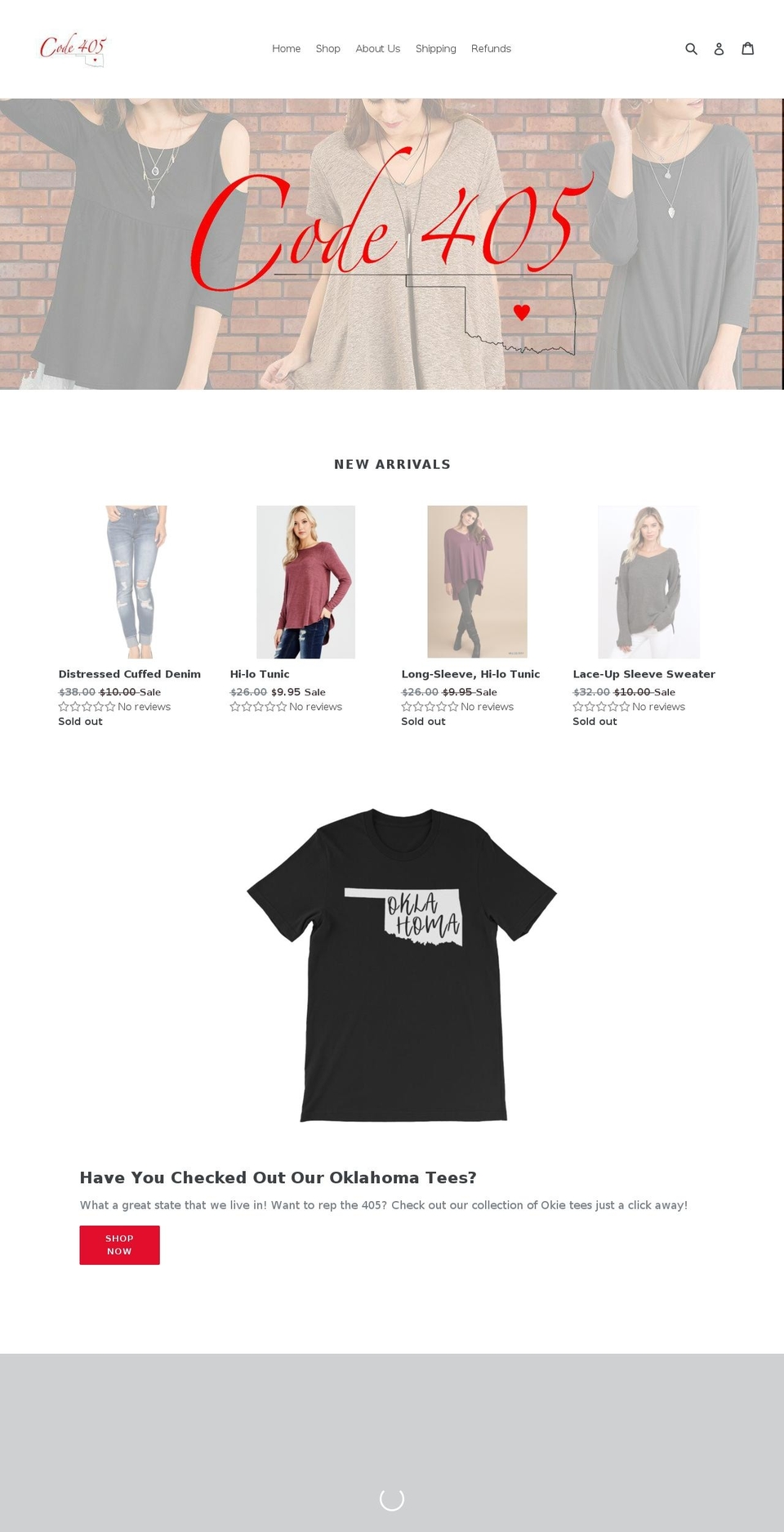 code405clothing.com — Shopify storefront screenshot