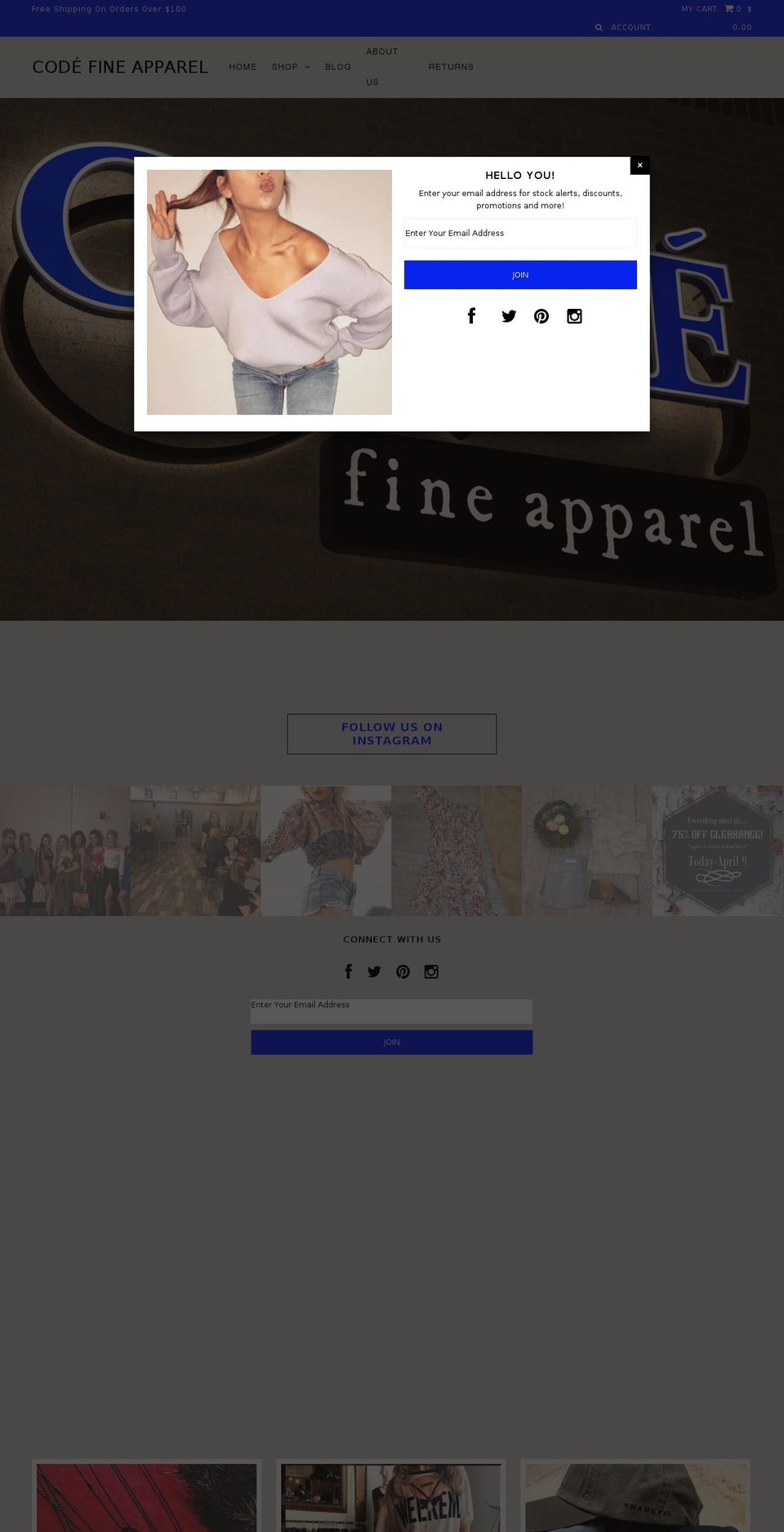 codeapparel.co shopify website screenshot