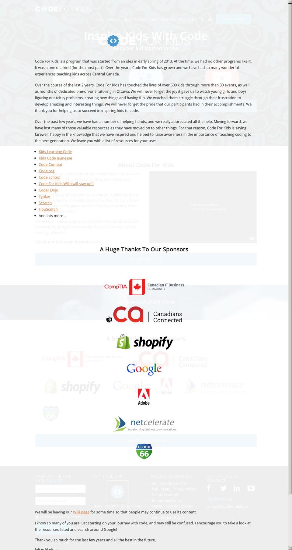 codeforkids.myshopify.com shopify website screenshot
