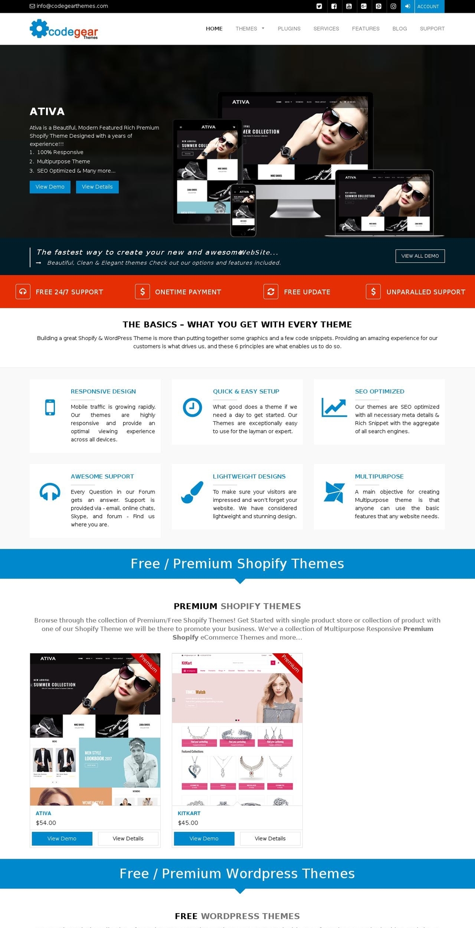 codegearthemes.com shopify website screenshot