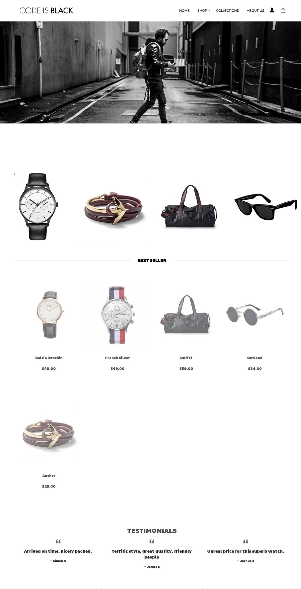 codeisblack.com shopify website screenshot