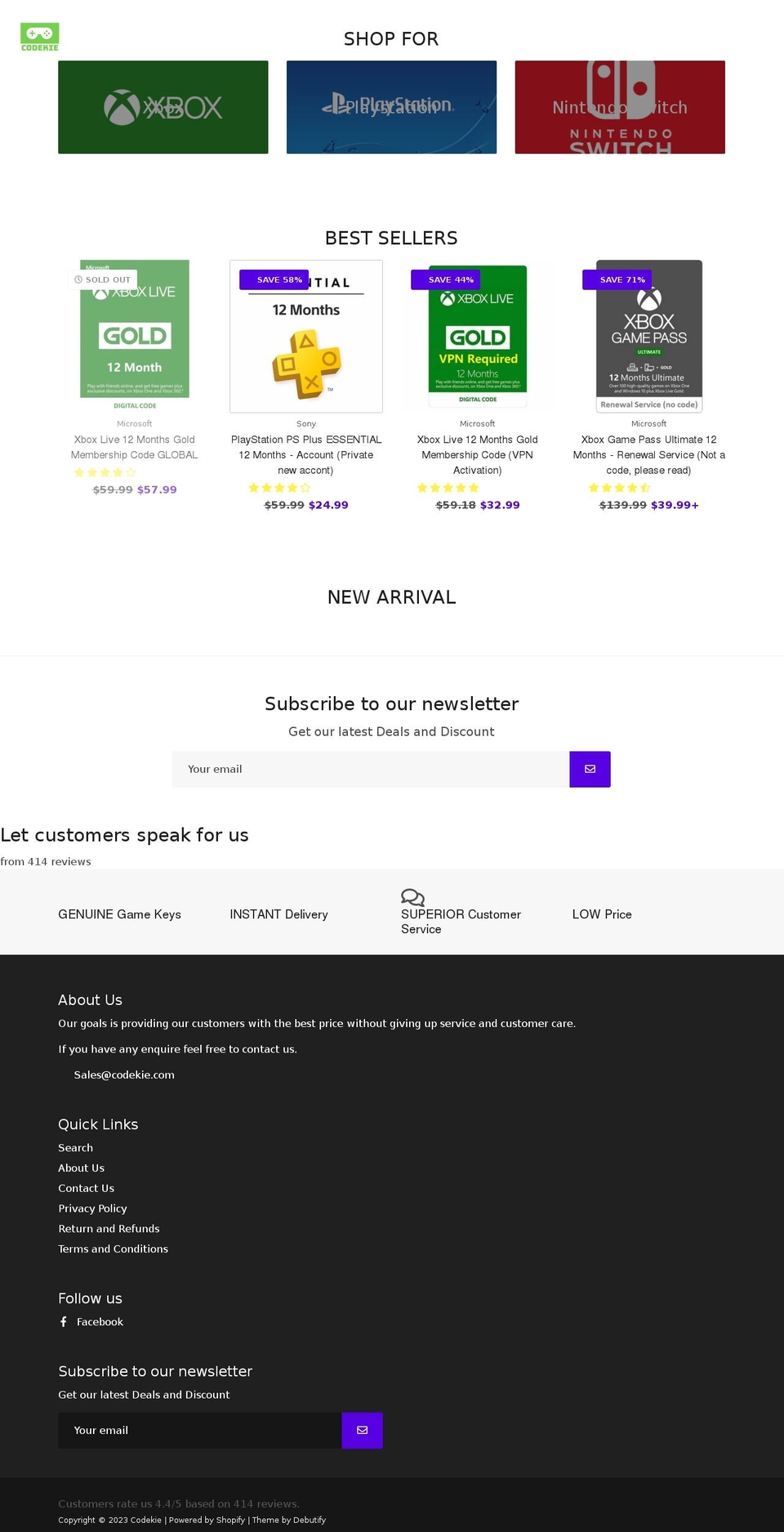 codekie.com shopify website screenshot
