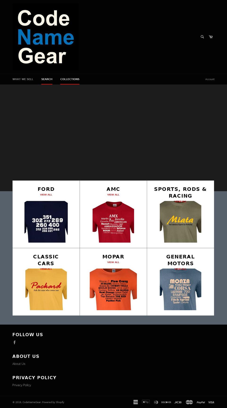 codenamegear.com shopify website screenshot