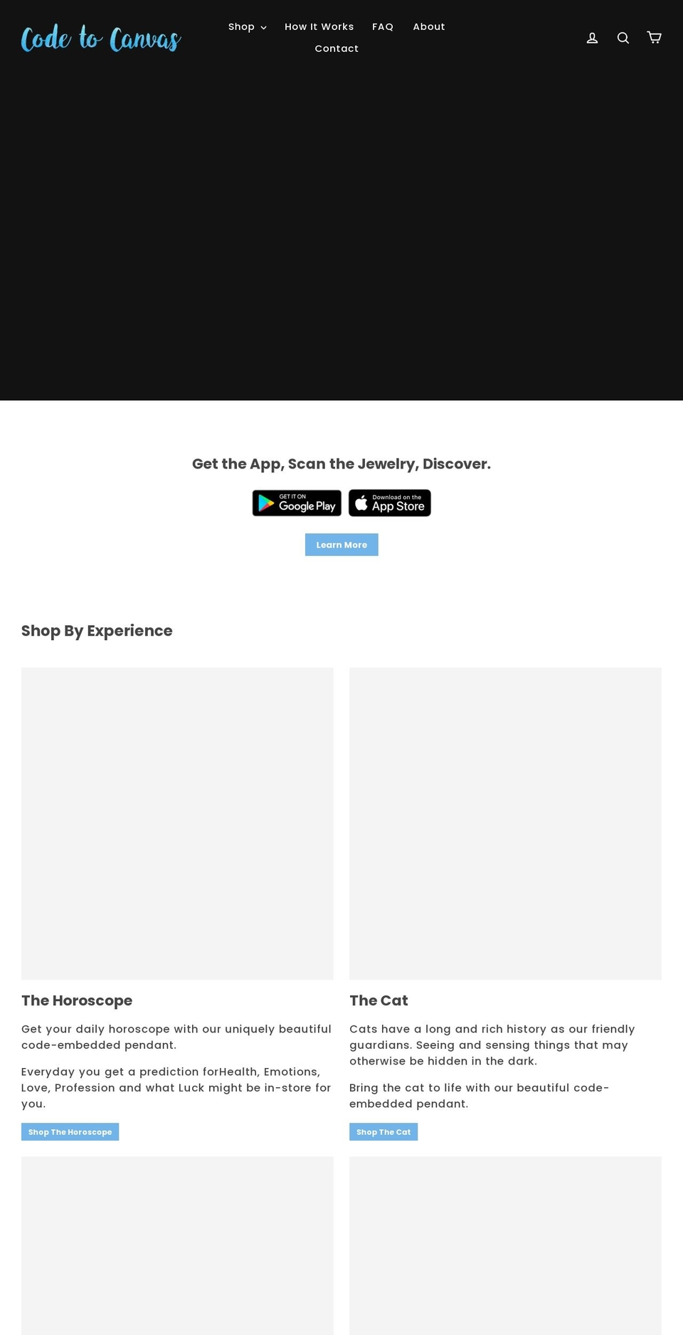 codetocanvas.com shopify website screenshot