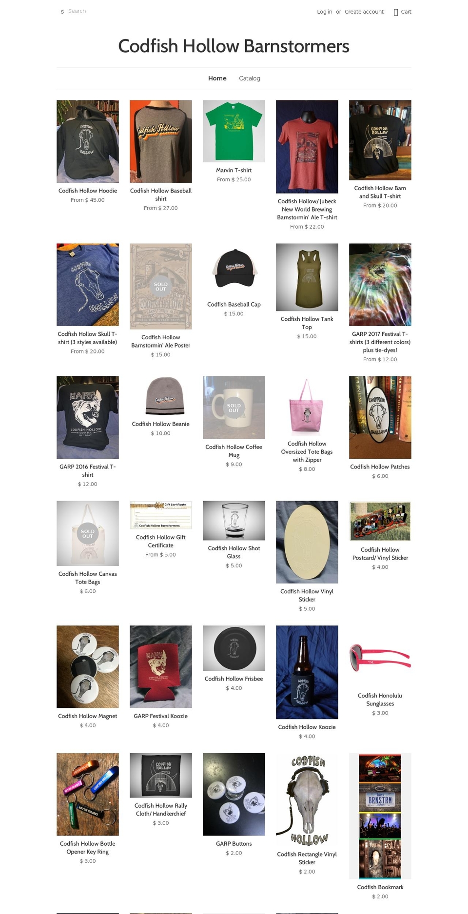 codfish-hollow-barnstormers.myshopify.com shopify website screenshot