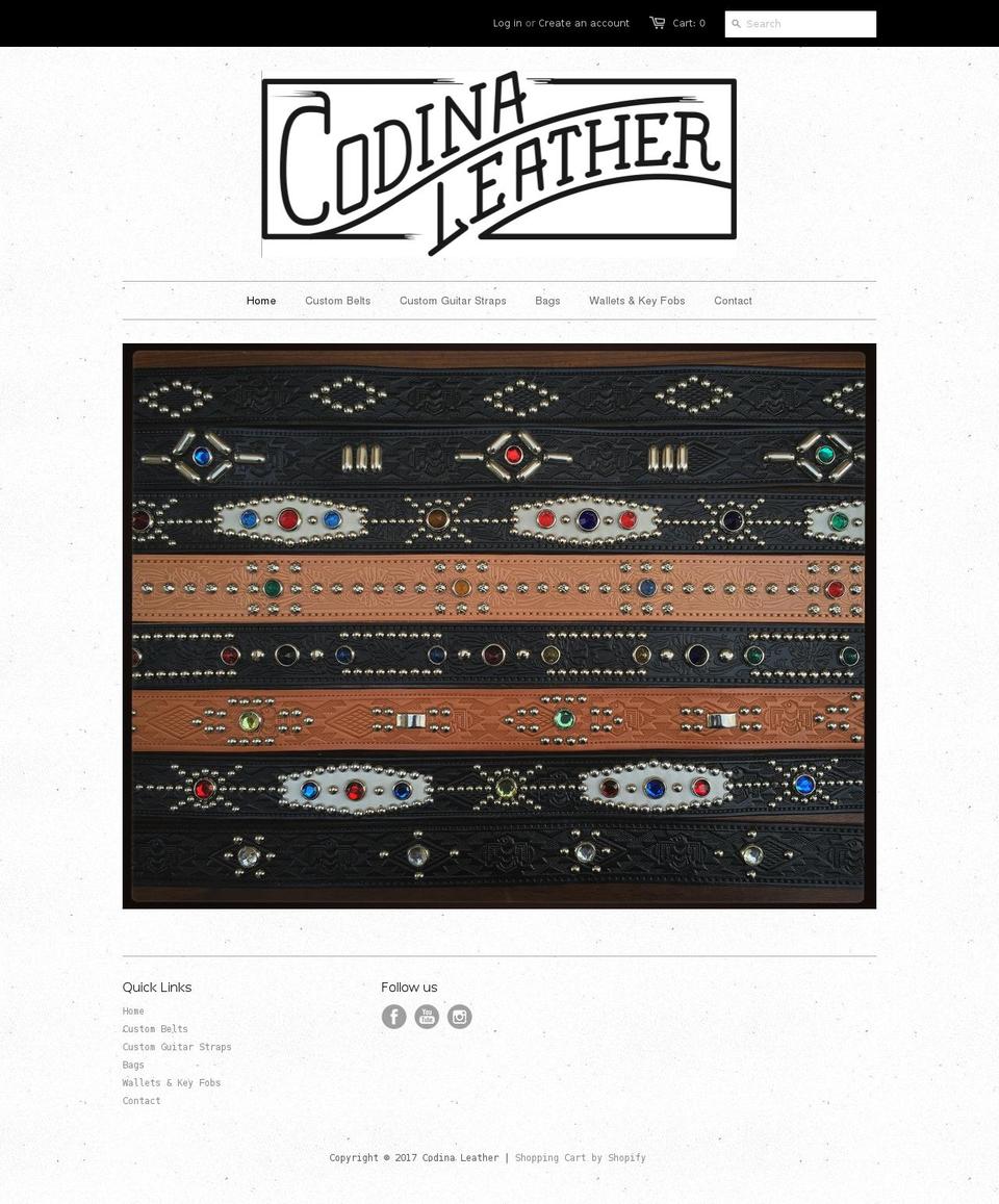 codinaleather.com shopify website screenshot