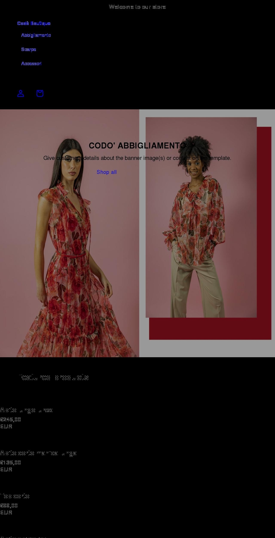 codoabbigliamento.com shopify website screenshot